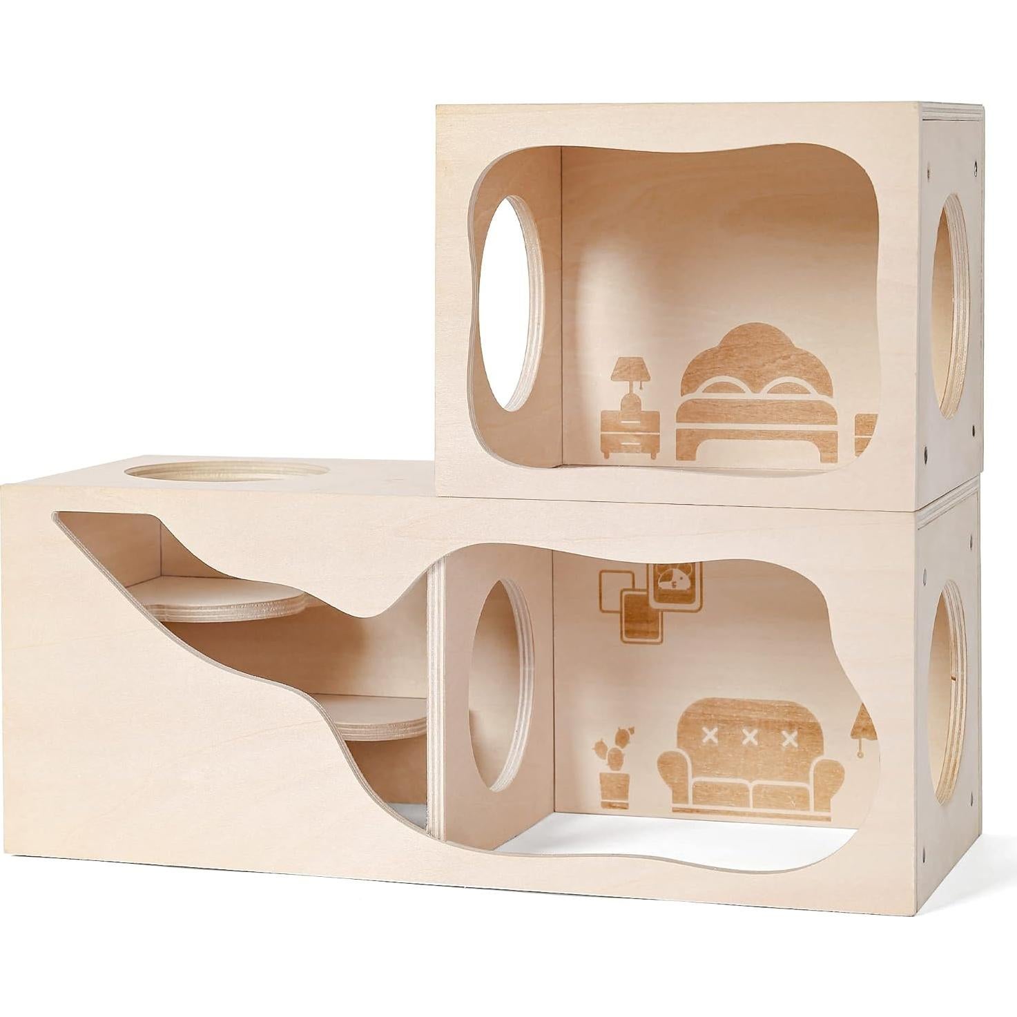 Casa de Madera para Hámsteres TAFIT - Dormitorio 15x12x12 cm