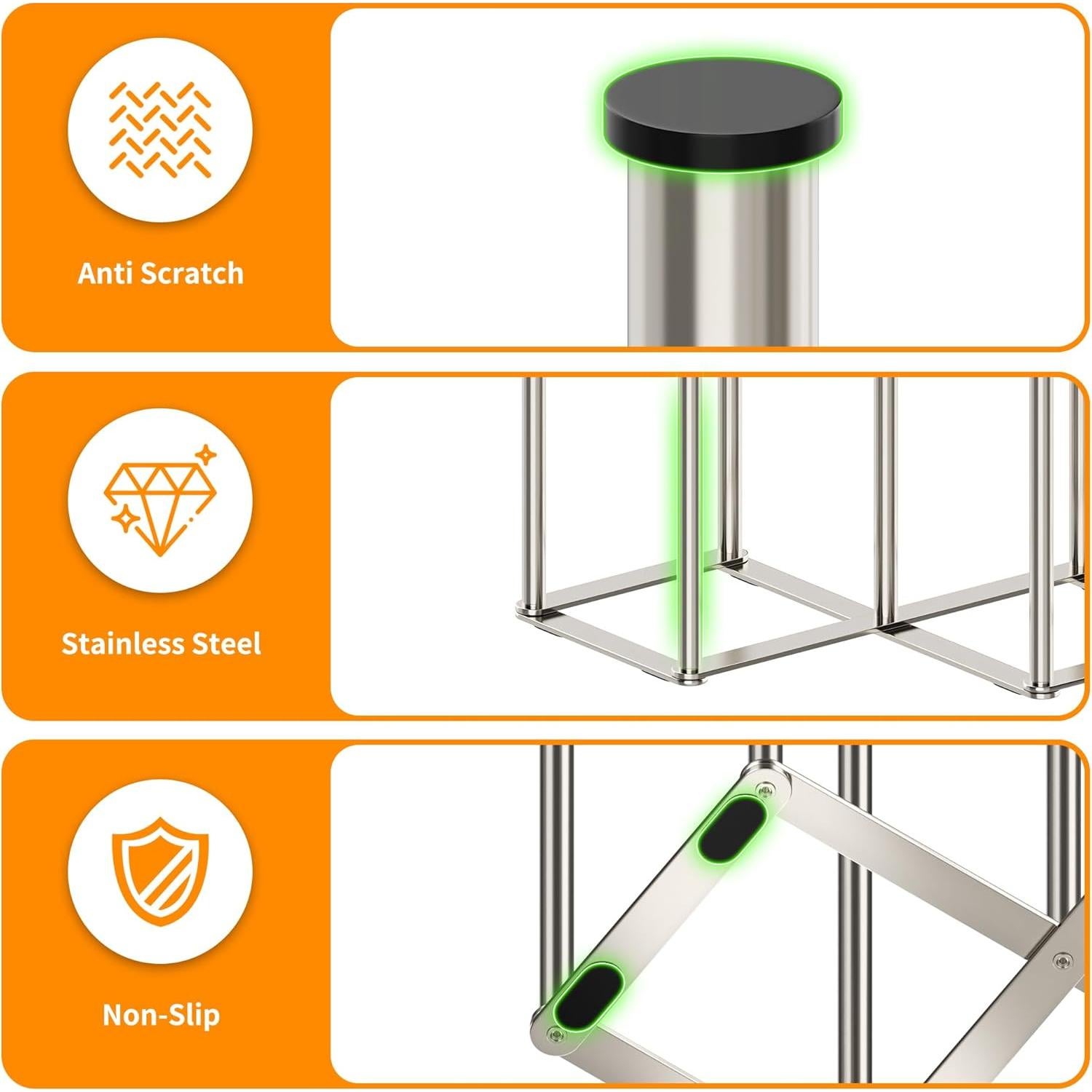 Soporte Plegable para Secar Botellas de Bebé PLUVON Acero Inoxidable
