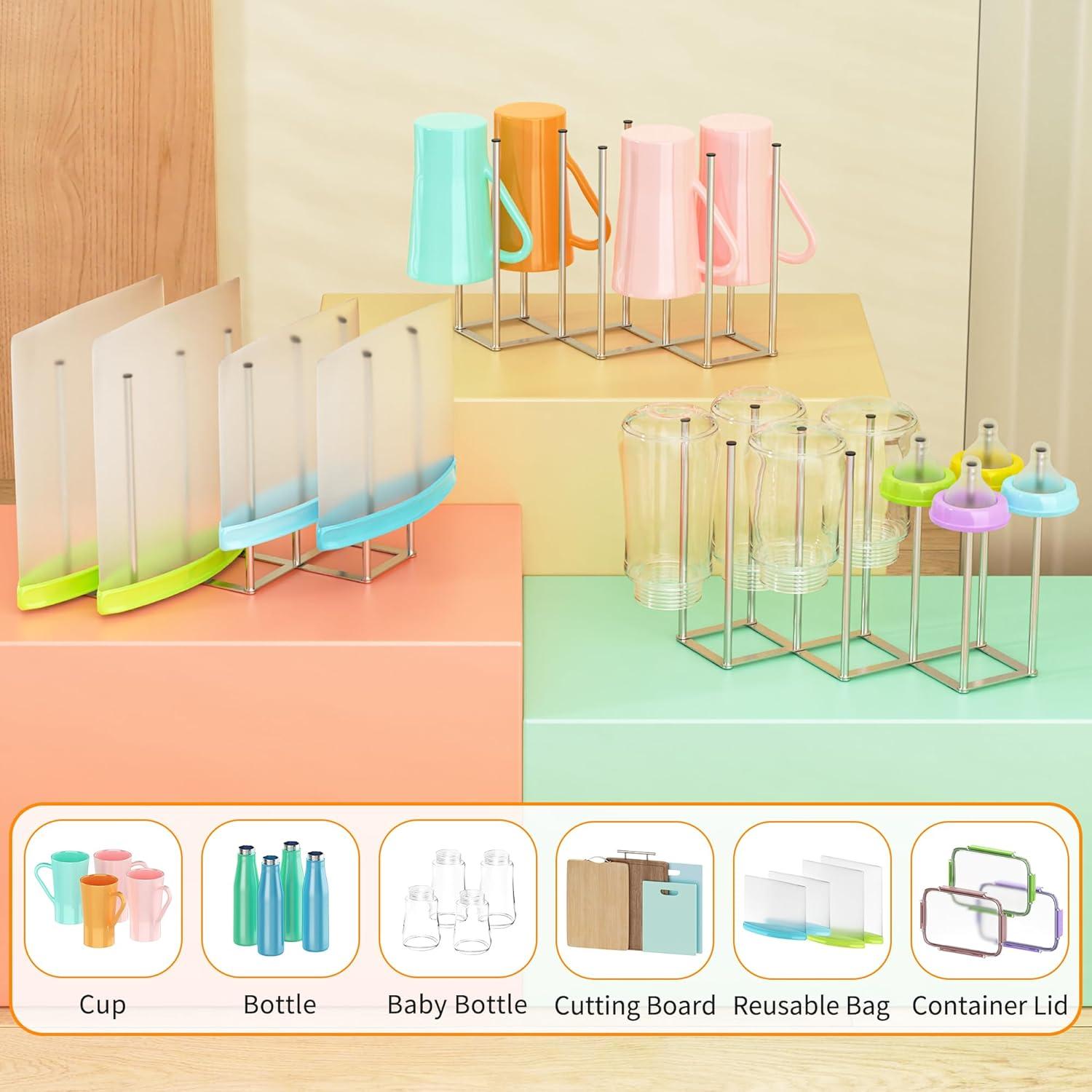 Soporte Plegable para Secar Botellas de Bebé PLUVON Acero Inoxidable