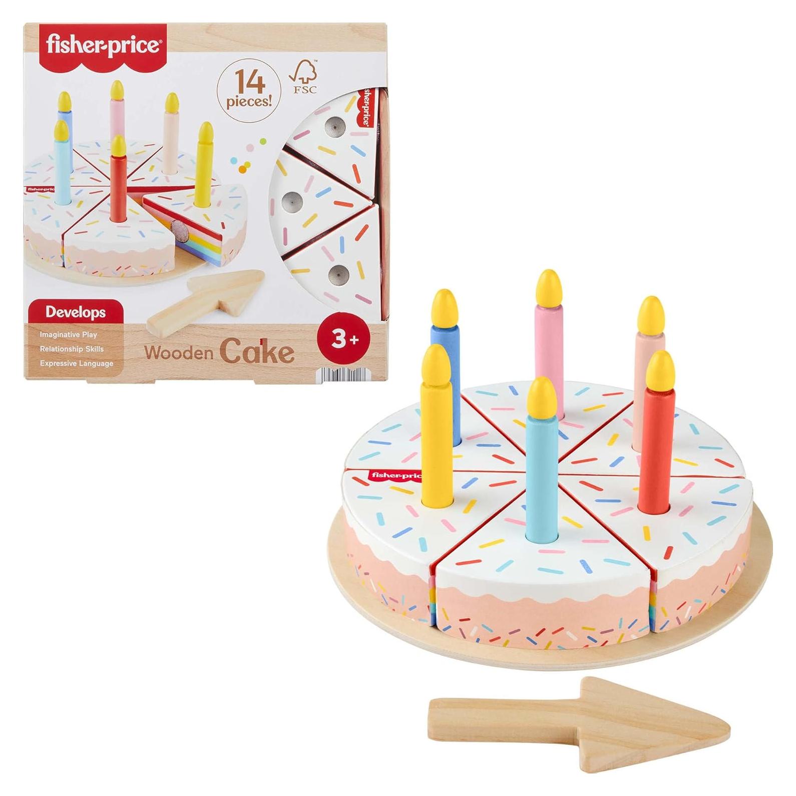 Juego de pastel de madera Fisher-Price 14 piezas para niños 3+