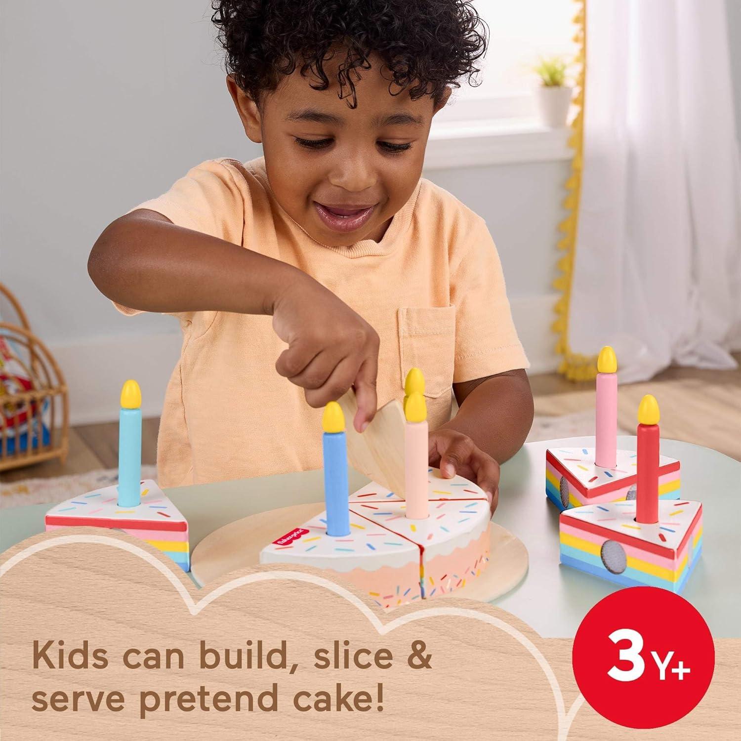 Juego de pastel de madera Fisher-Price 14 piezas para niños 3+