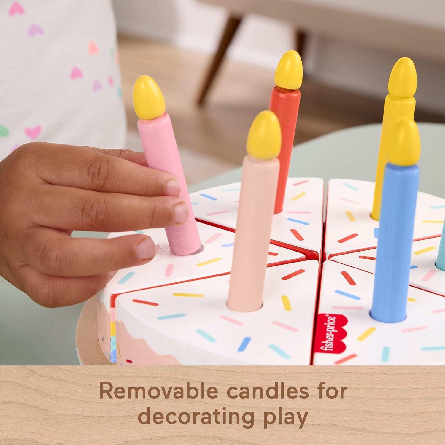 Juego de pastel de madera Fisher-Price 14 piezas para niños 3+