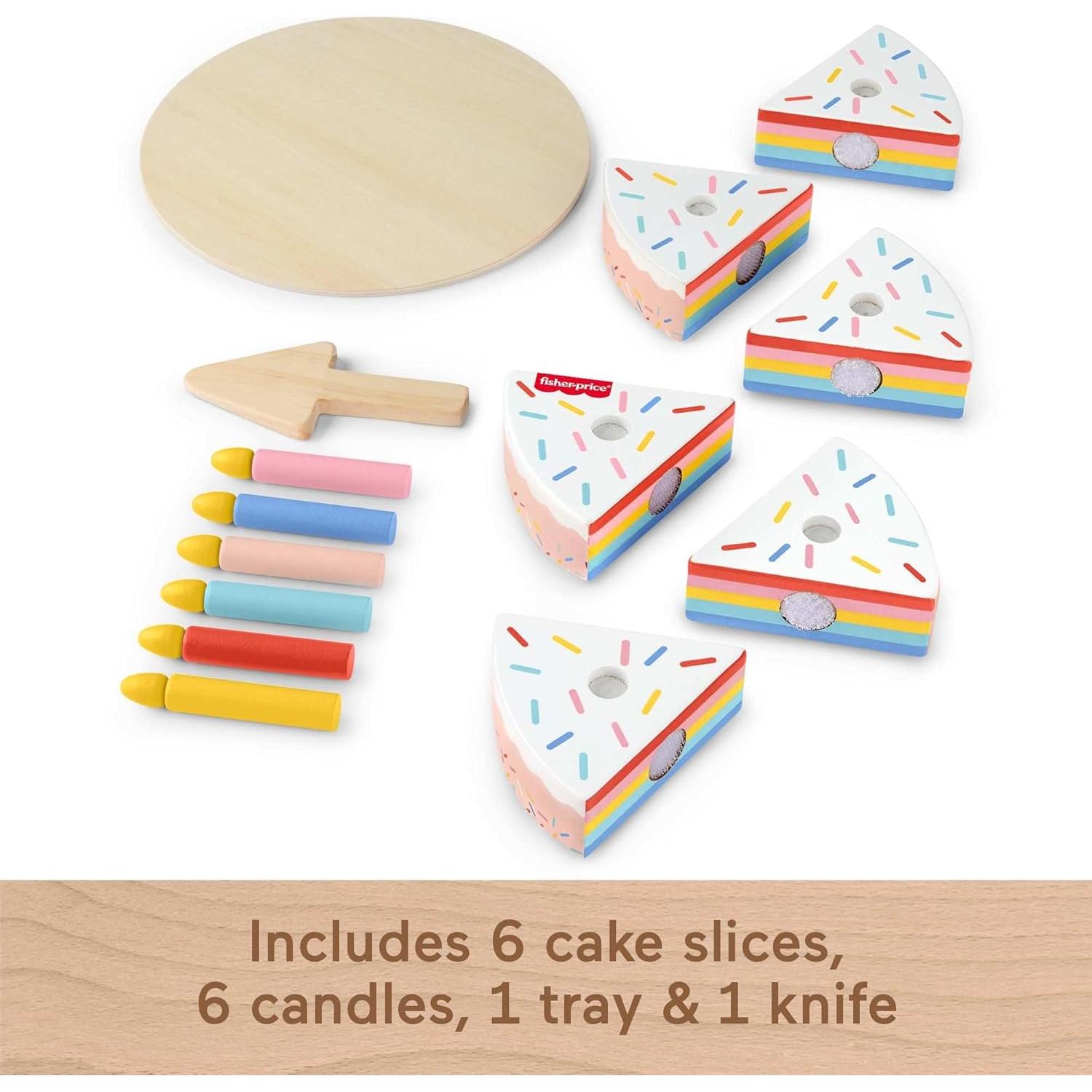 Juego de pastel de madera Fisher-Price 14 piezas para niños 3+