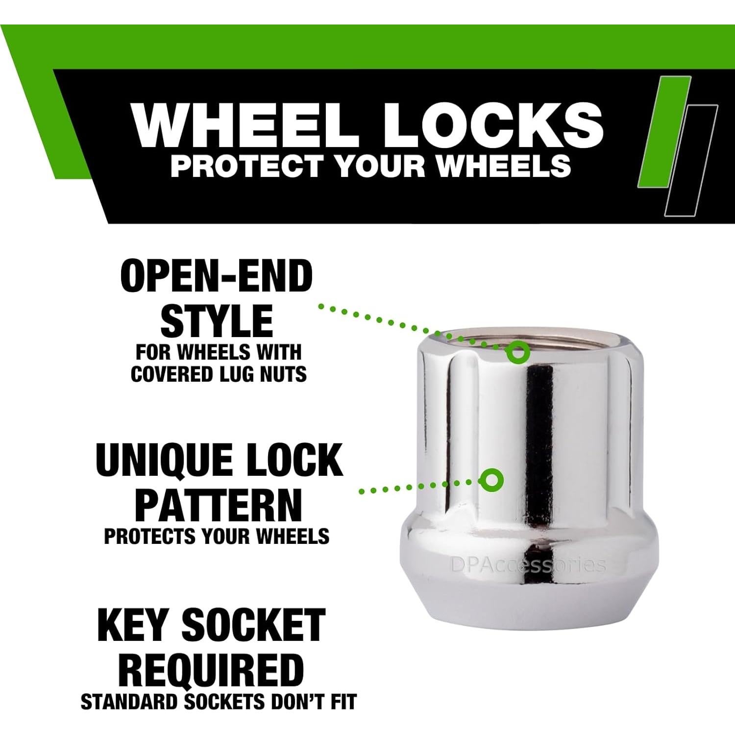 Bloqueos de Tuercas M12x1.50 DPAccessories Cromo - Juego de 4