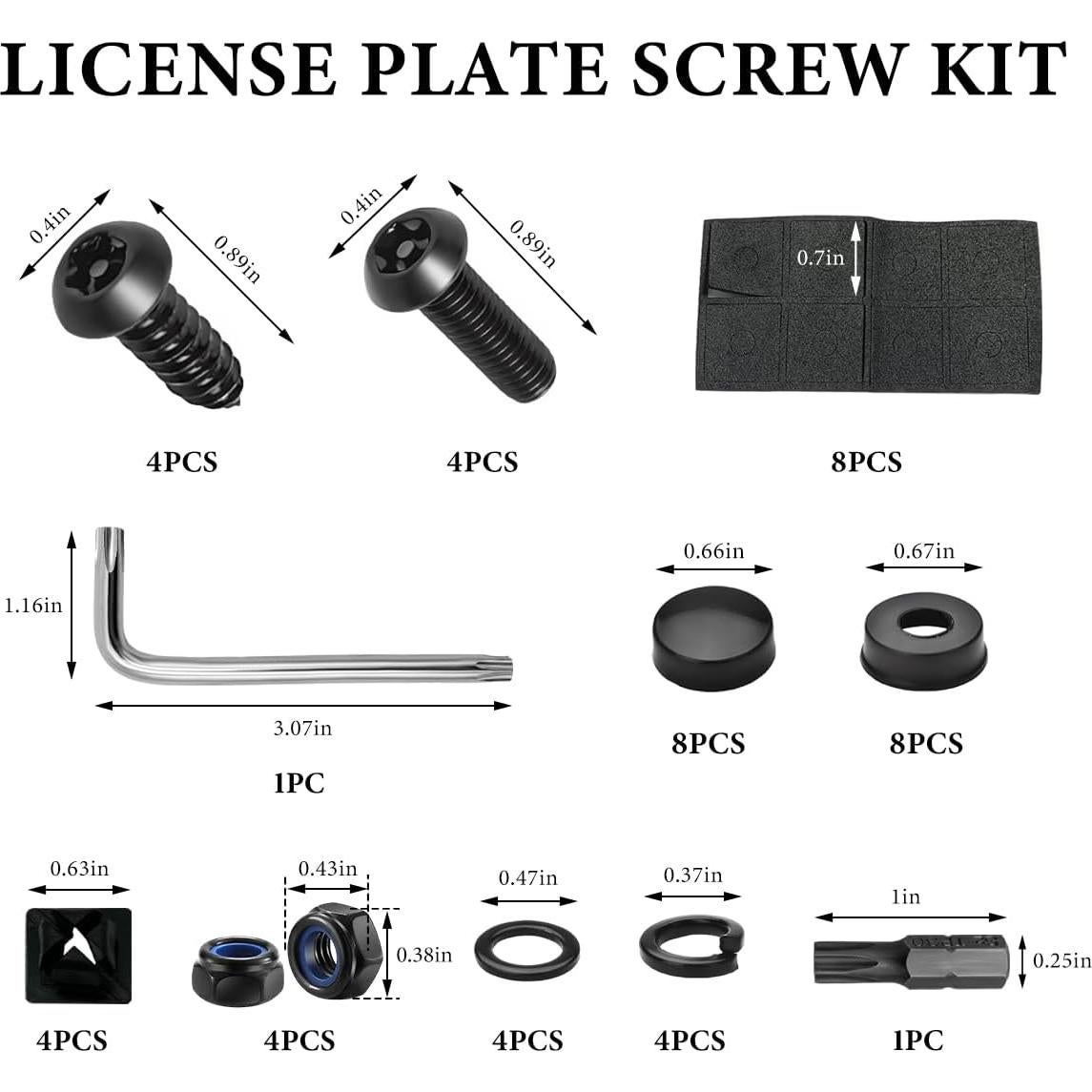 Kit de Tornillos Antirrobo para Placas de Licencia NYTKL M6