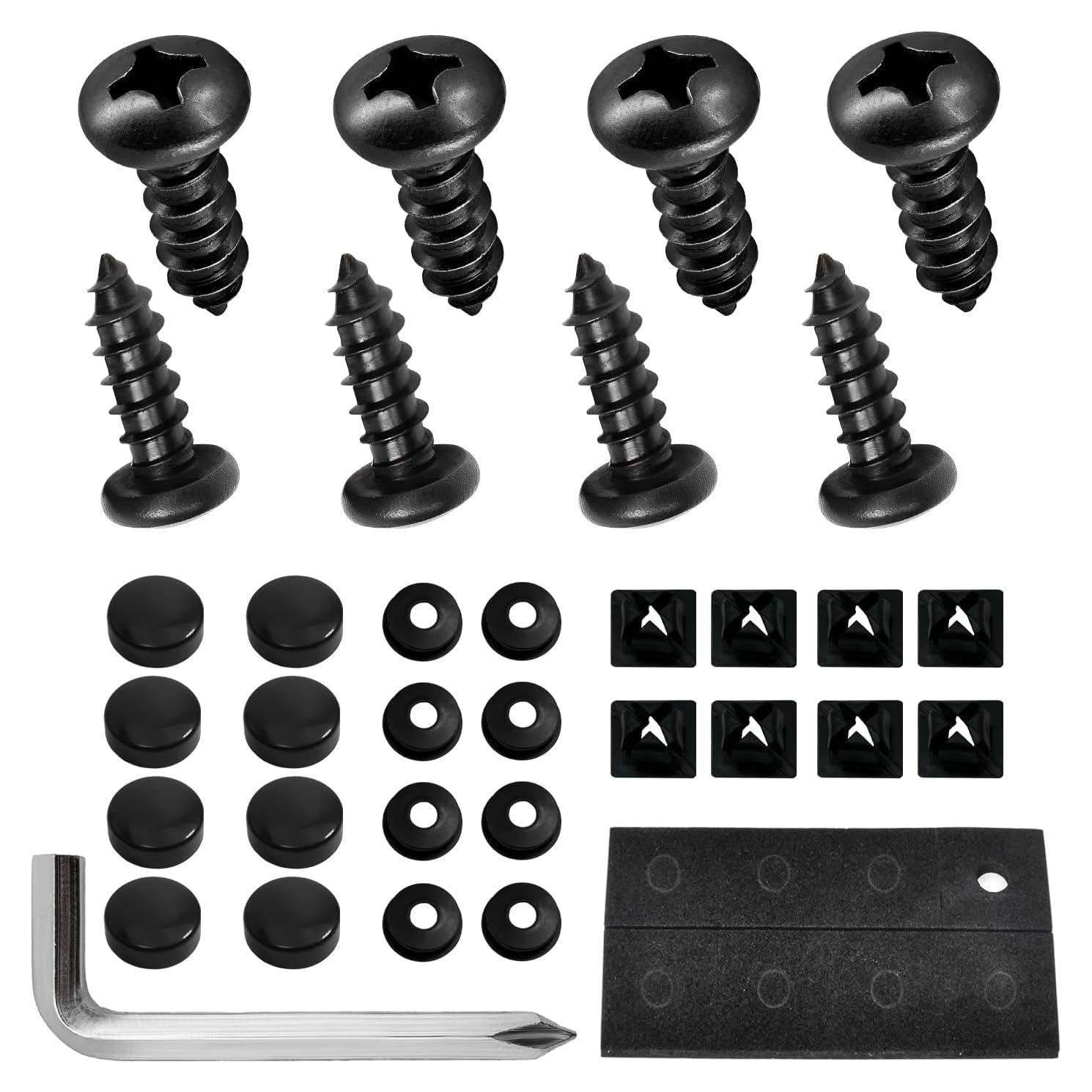 Tornillos de Placa de Licencia ZNDAW Acero Inoxidable Negro