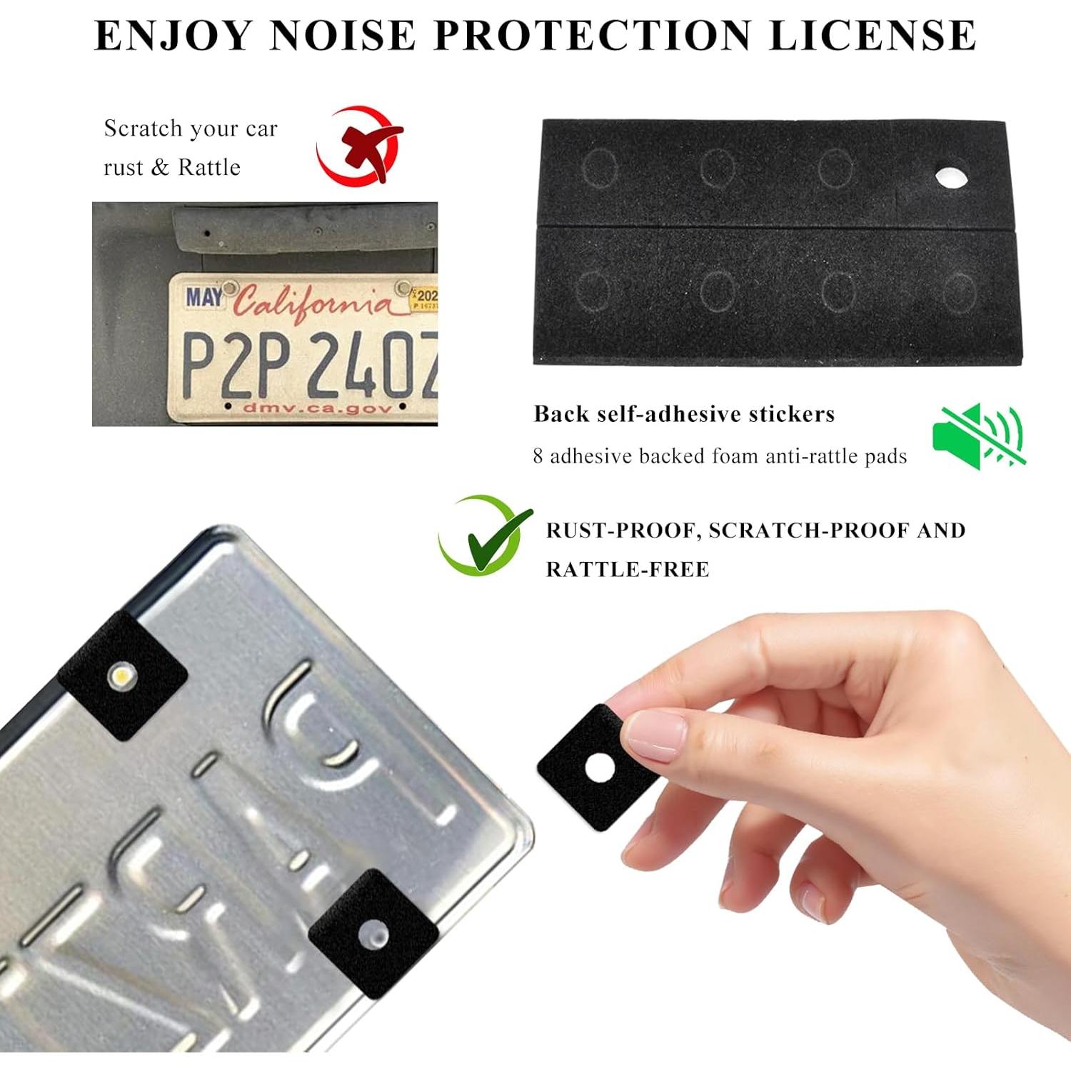 Tornillos de Placa de Licencia ZNDAW Acero Inoxidable Negro