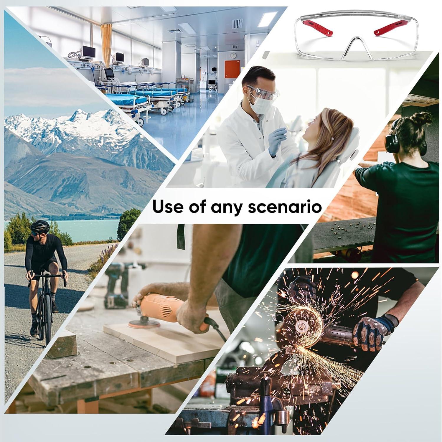 Gafas de Seguridad sobre Gafas Lente Clara TR90 Ajustables