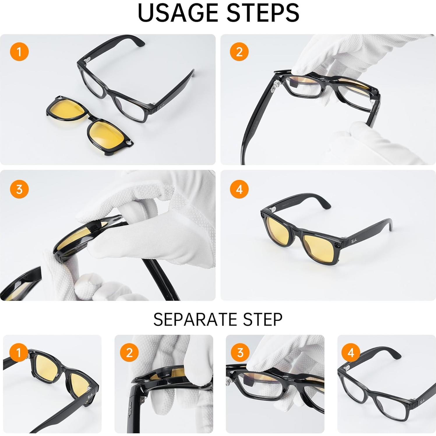 Clip Polarizado Ray-Ban Meta Wayfarer Grande Negro