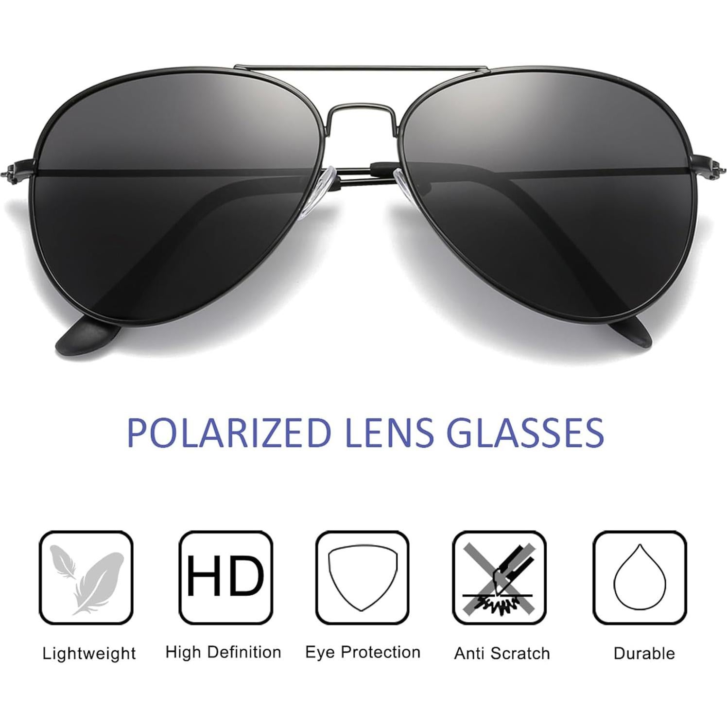 Gafas de sol aviador polarizadas AISSWZBER UV400 unisex