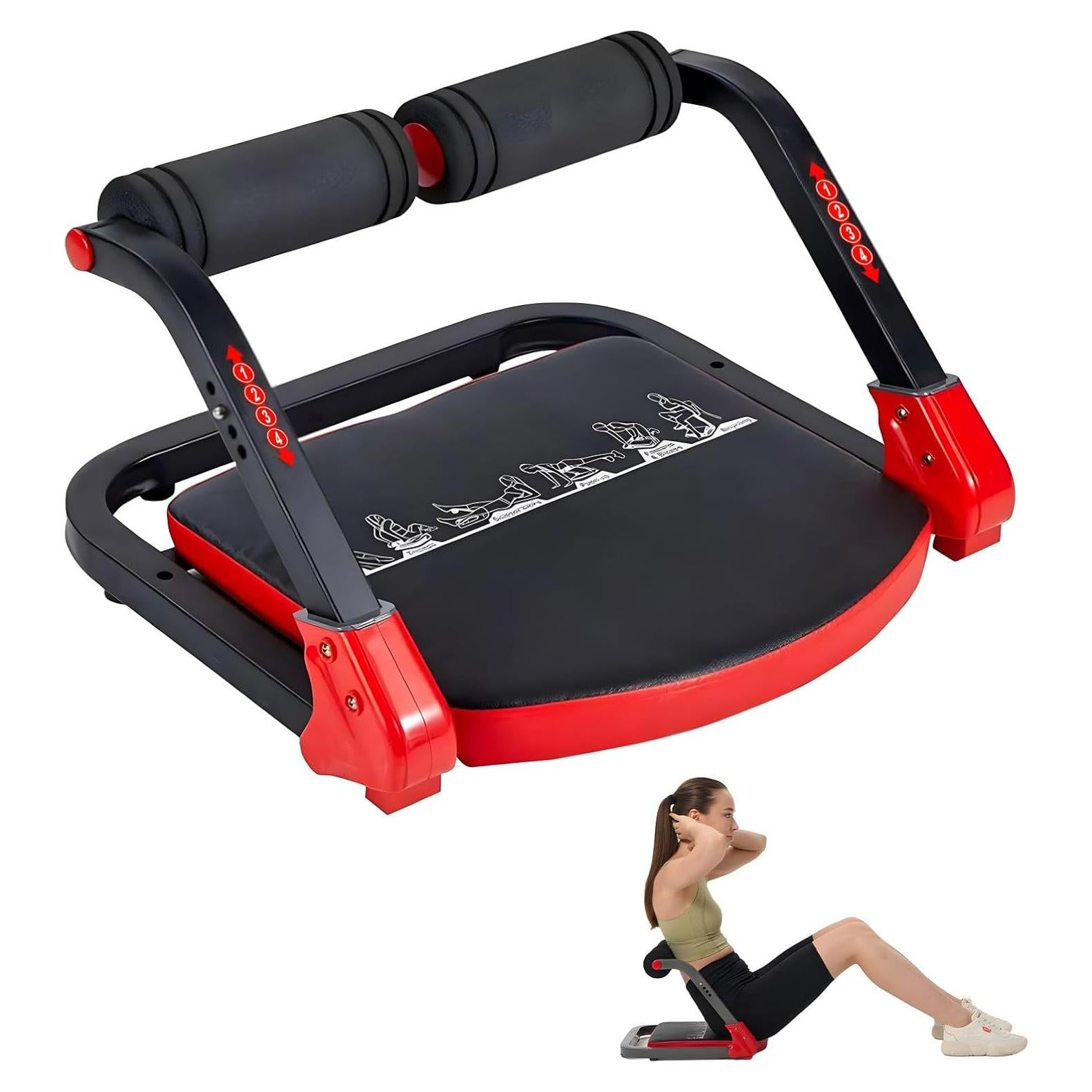 HOTSWEAT Máquina de Abdominales Plegable 150 kg Rojo