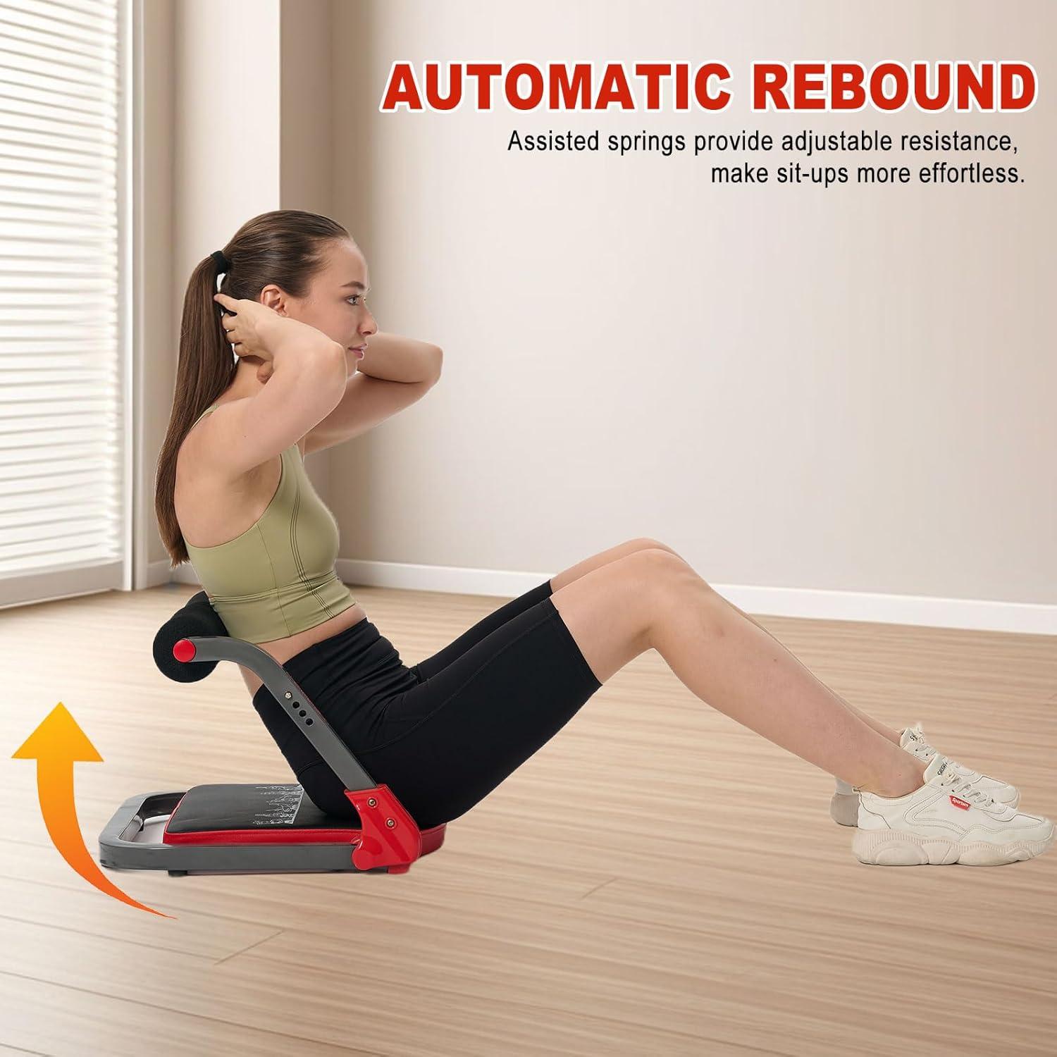 HOTSWEAT Máquina de Abdominales Plegable 150 kg Rojo