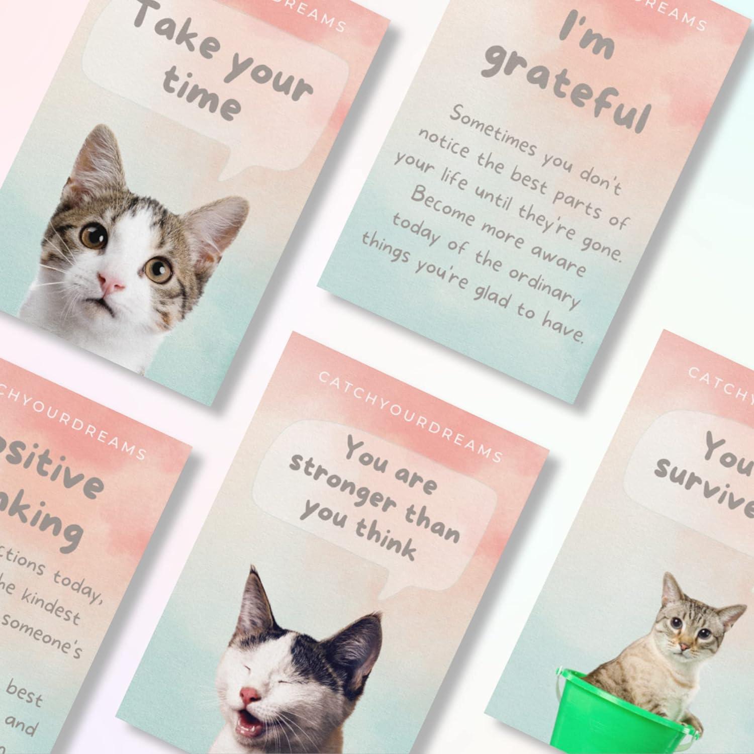 Tarjetas de Afirmaciones Catchyourdreams para Gatos - 50 Unidades