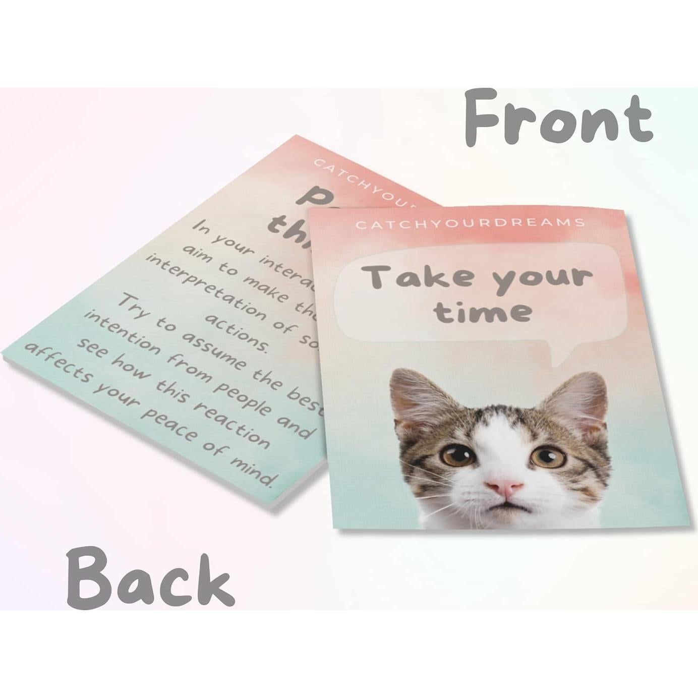 Tarjetas de Afirmaciones Catchyourdreams para Gatos - 50 Unidades