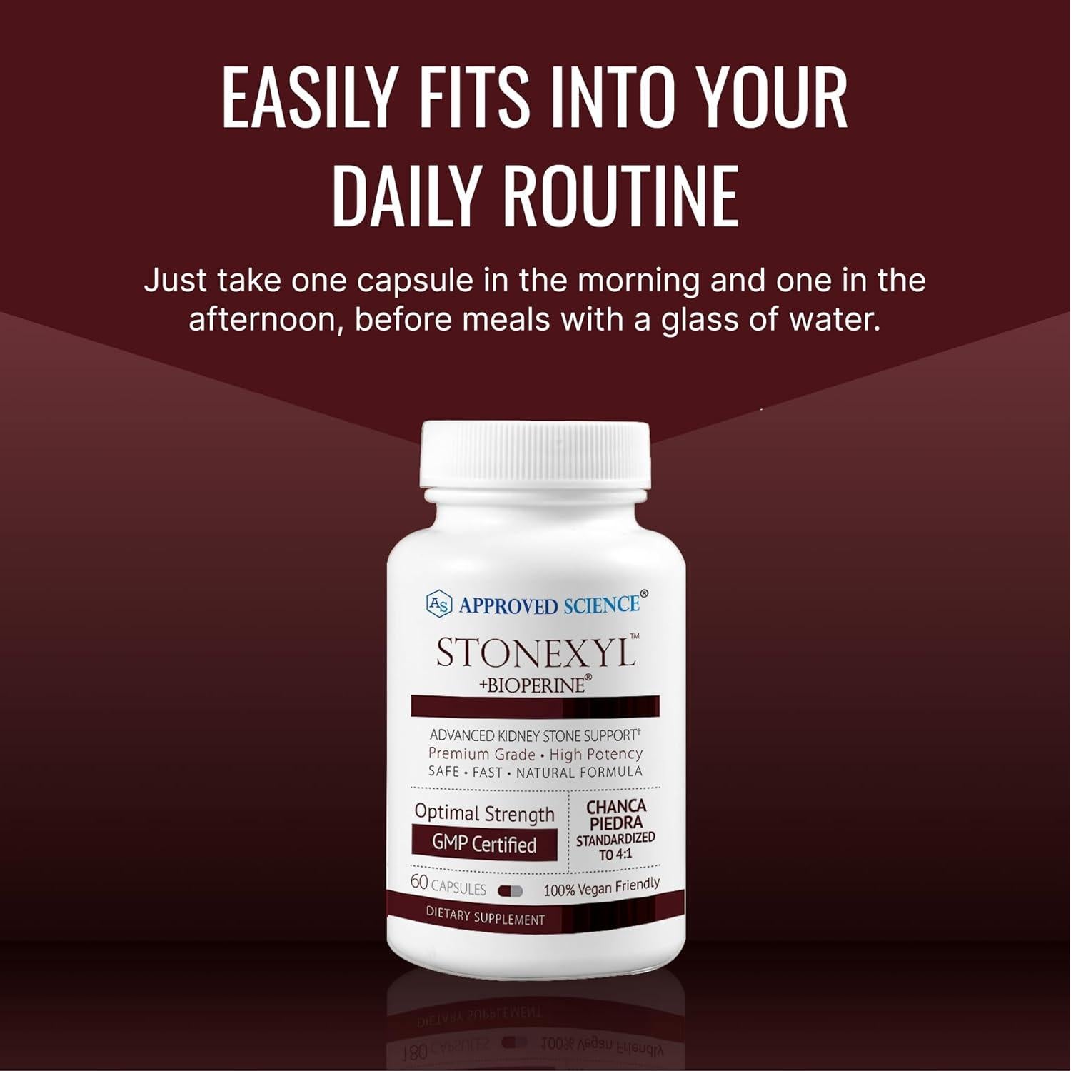 Stonexyl Approved Science - Suplemento Vegano para Riñones - 60 Cápsulas