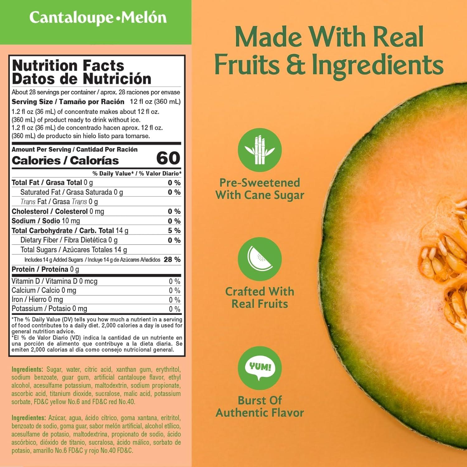 Mezcla de Bebida de Cantalupo Frutiva 1000ml - Sin Jarabe