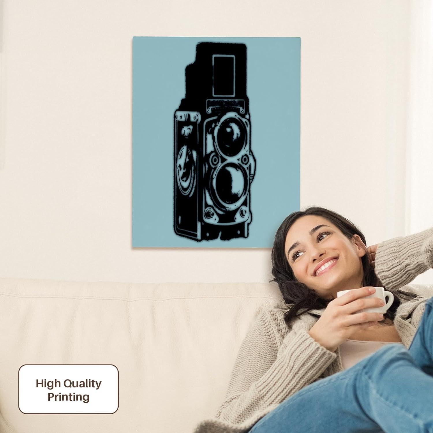 Lienzo 3dRose Cámara Vintage Doble Lente 50.8x40.6 cm