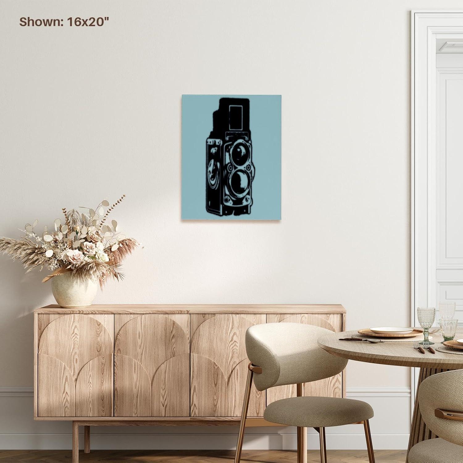 Lienzo 3dRose Cámara Vintage Doble Lente 50.8x40.6 cm