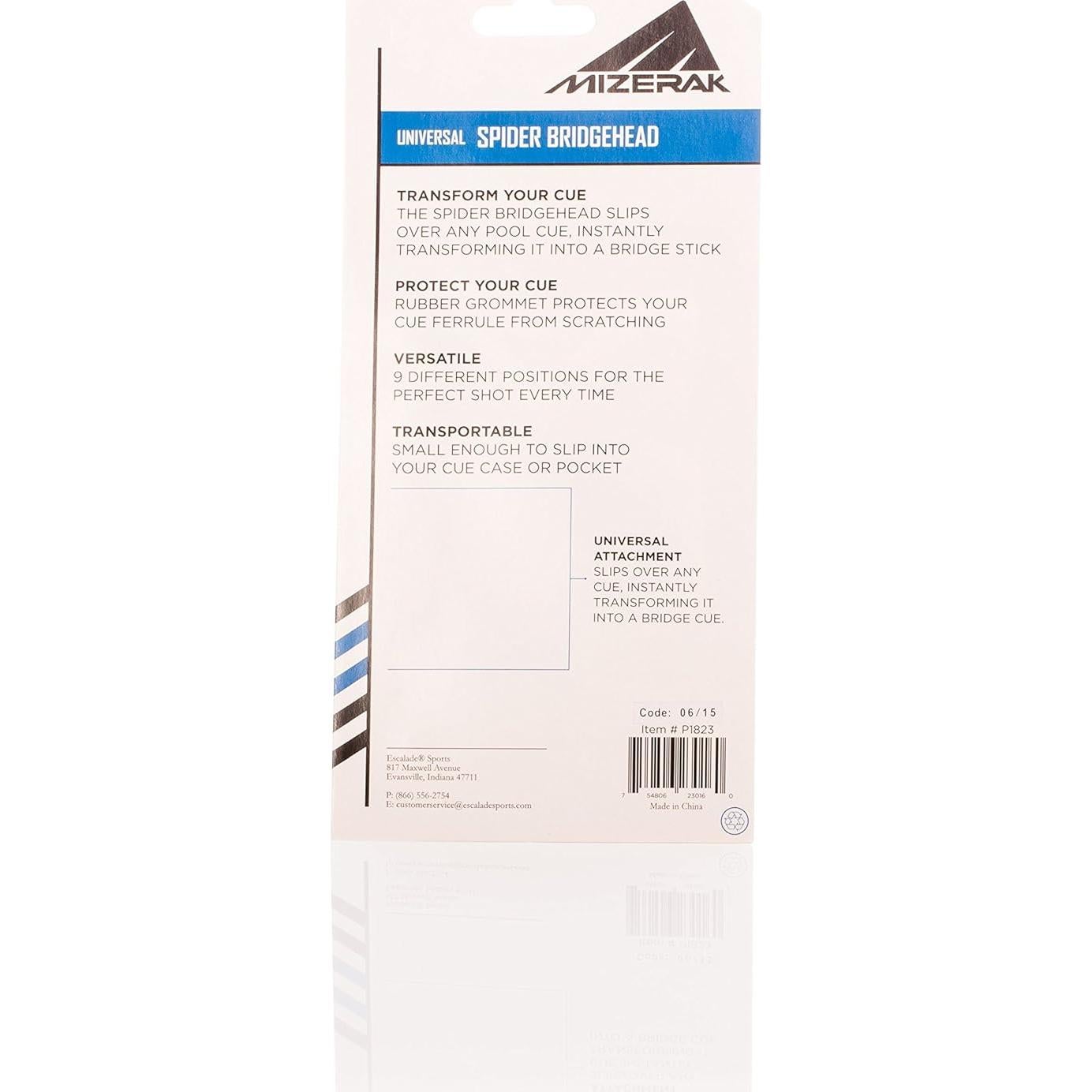 Mizerak Spider Bridge Head Negro para Billar - 9 Posiciones