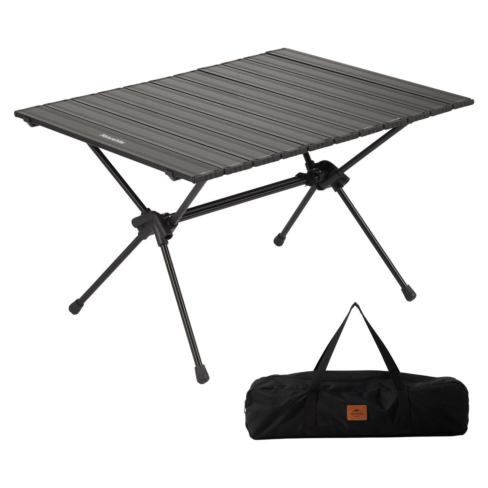 FT11 Height Adjustable Camping Table, Ultralight Aluminum Roll Up Table with Carry Bag, Portable Backpacking Camp Table for Hiking Picnic Fishing Beach