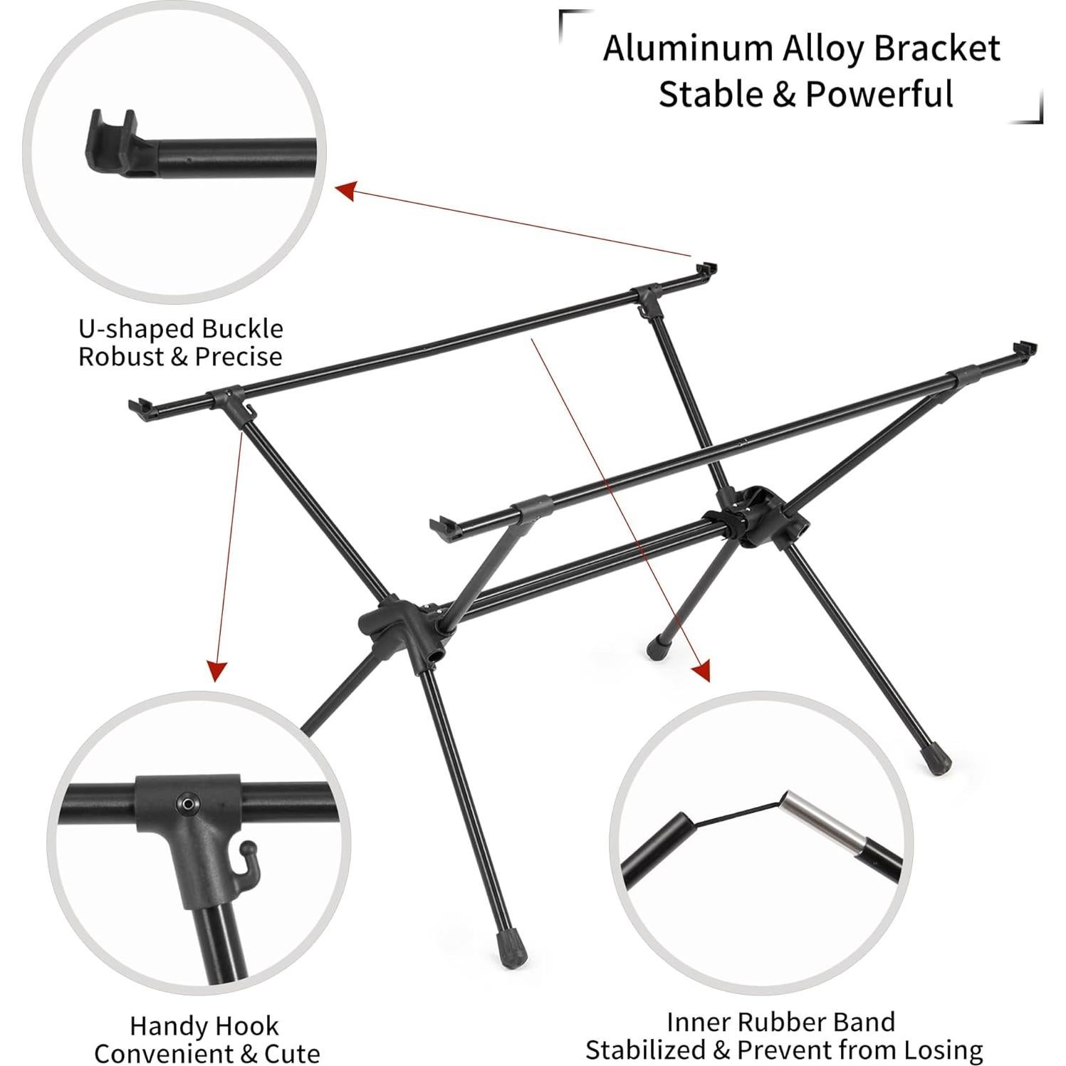 FT11 Height Adjustable Camping Table, Ultralight Aluminum Roll Up Table with Carry Bag, Portable Backpacking Camp Table for Hiking Picnic Fishing Beach