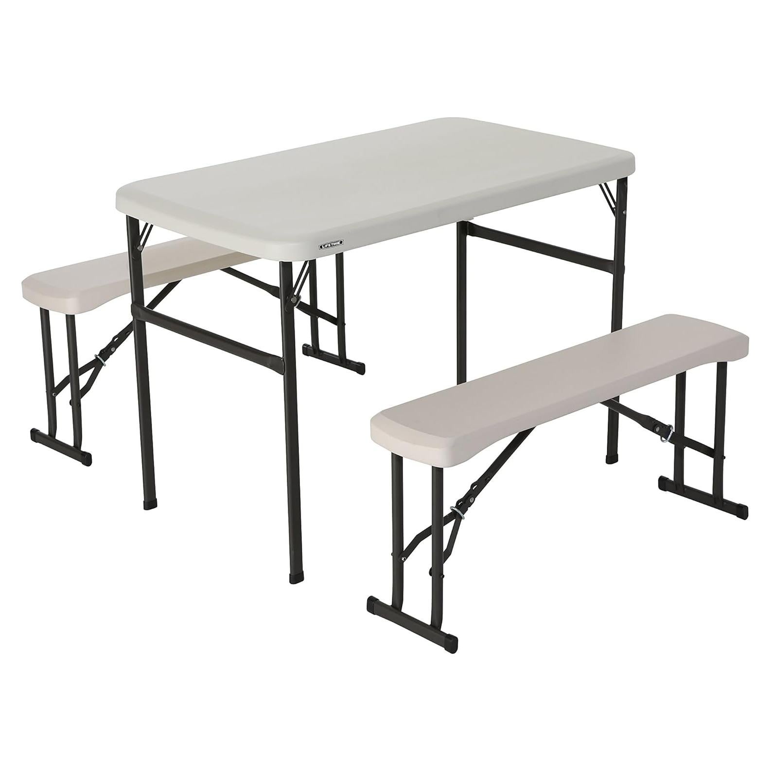 Mesa de Picnic Plegable Lifetime 80373 con Bancos Almendra