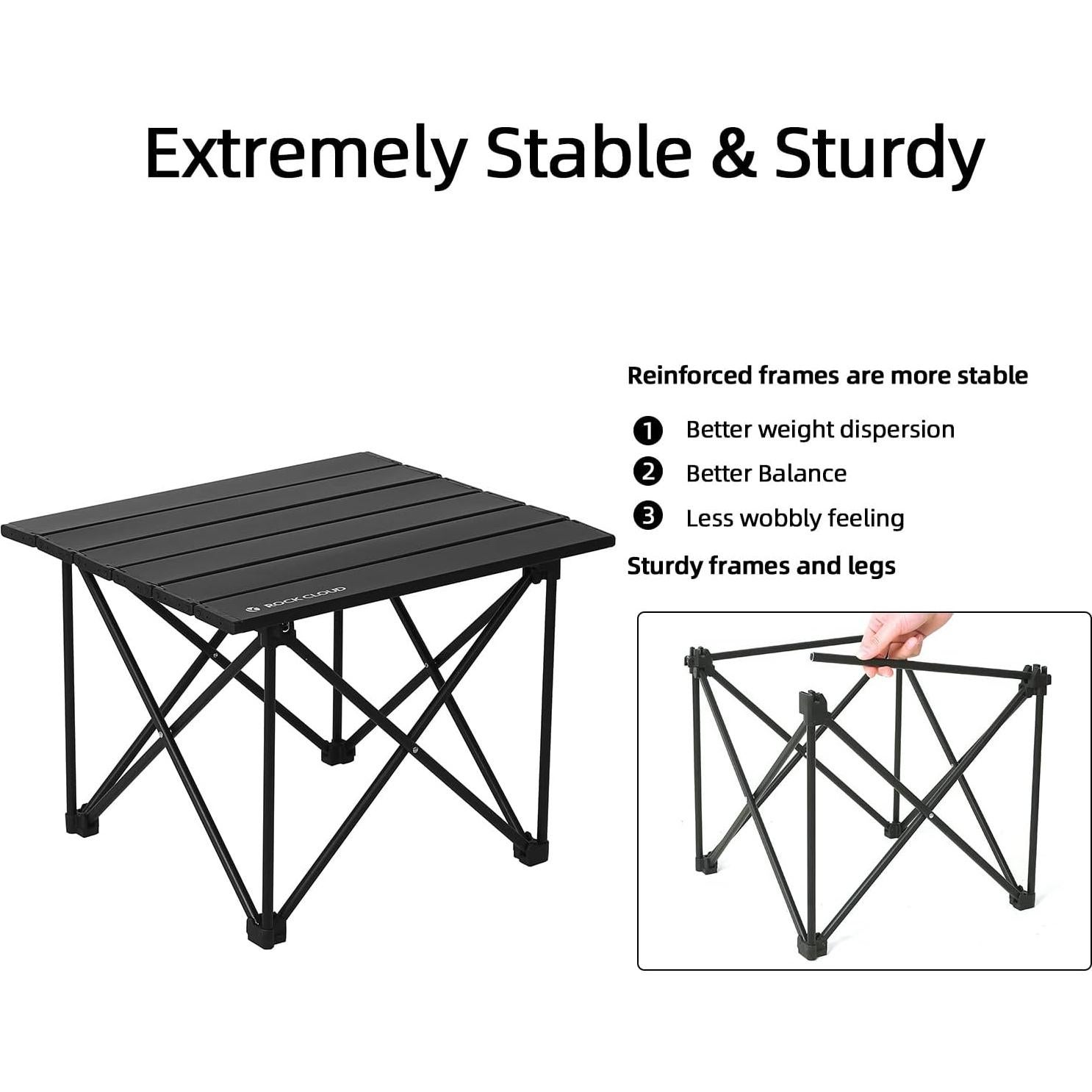 Mesa de Camping ROCK CLOUD Plegable Aluminio 0.91 kg