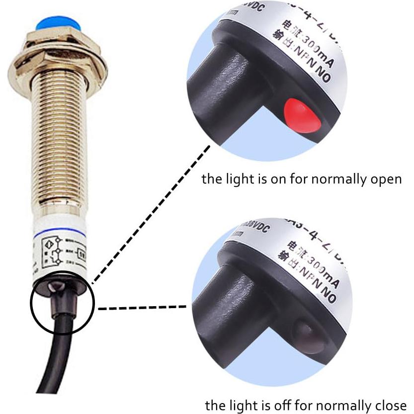 Sensor de Proximidad Inductivo Haldzemo M12 4mm NPN NC 2 Piezas
