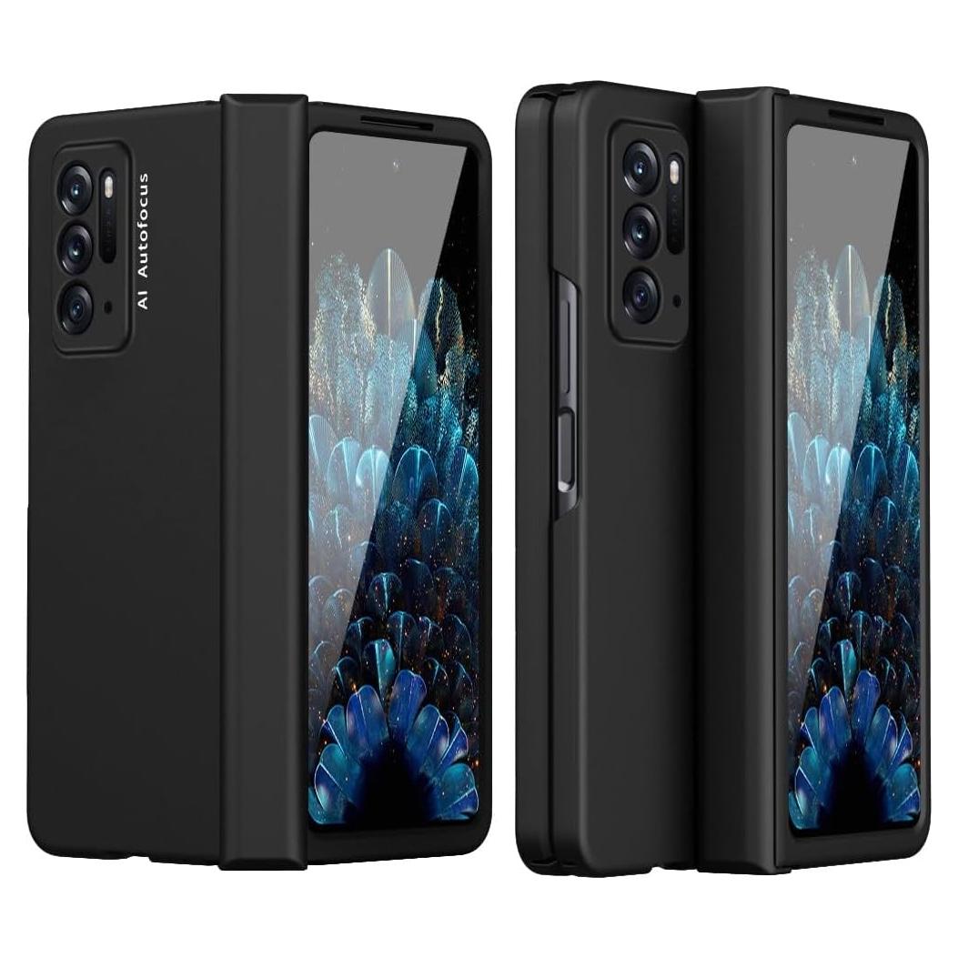 Funda de billetera Oppo Find N con protector de pantalla negro