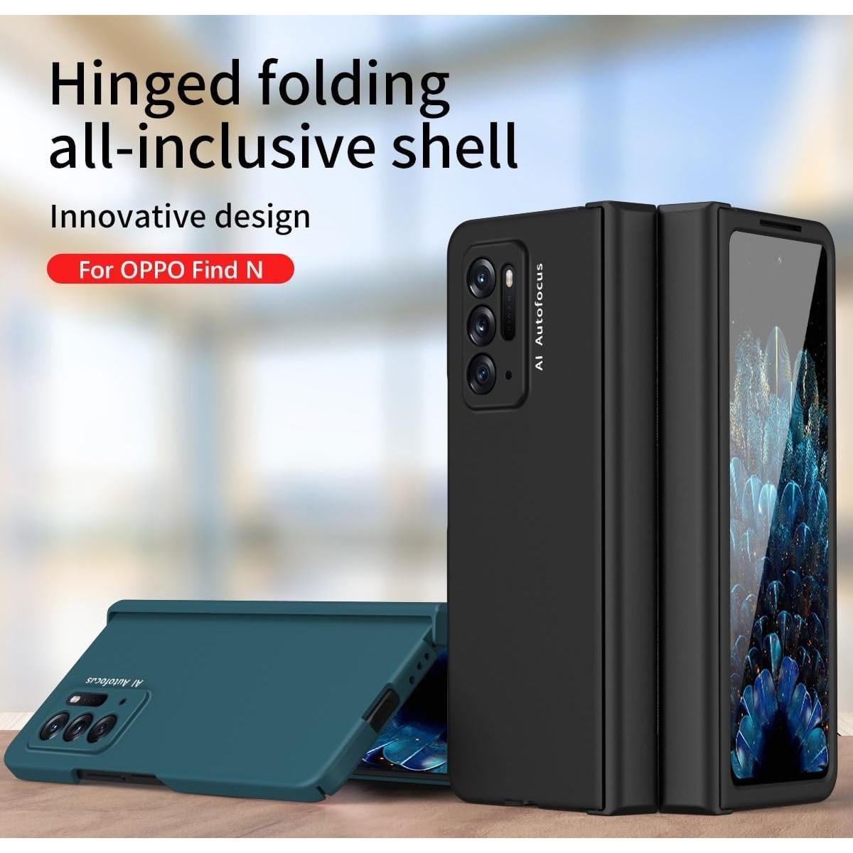 Funda de billetera Oppo Find N con protector de pantalla negro