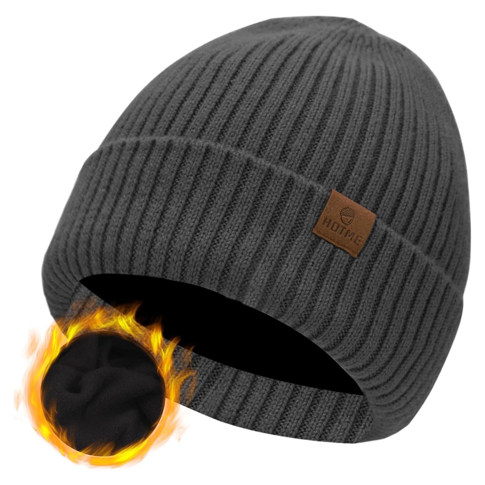 Gorro de lana Merino ZTL unisex gris oscuro forro polar