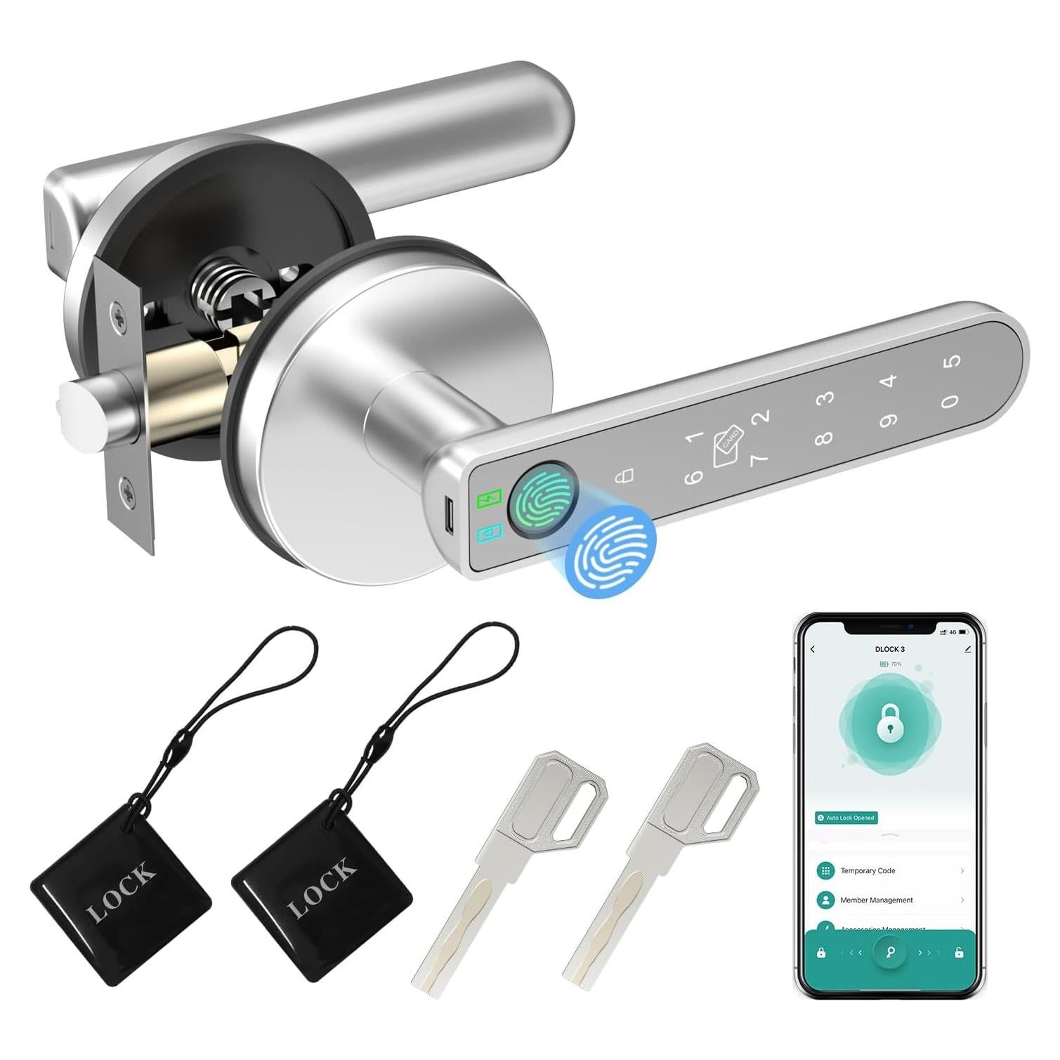 Cerradura Inteligente BIWIBON BCA-02 con Huella Dactilar y APP