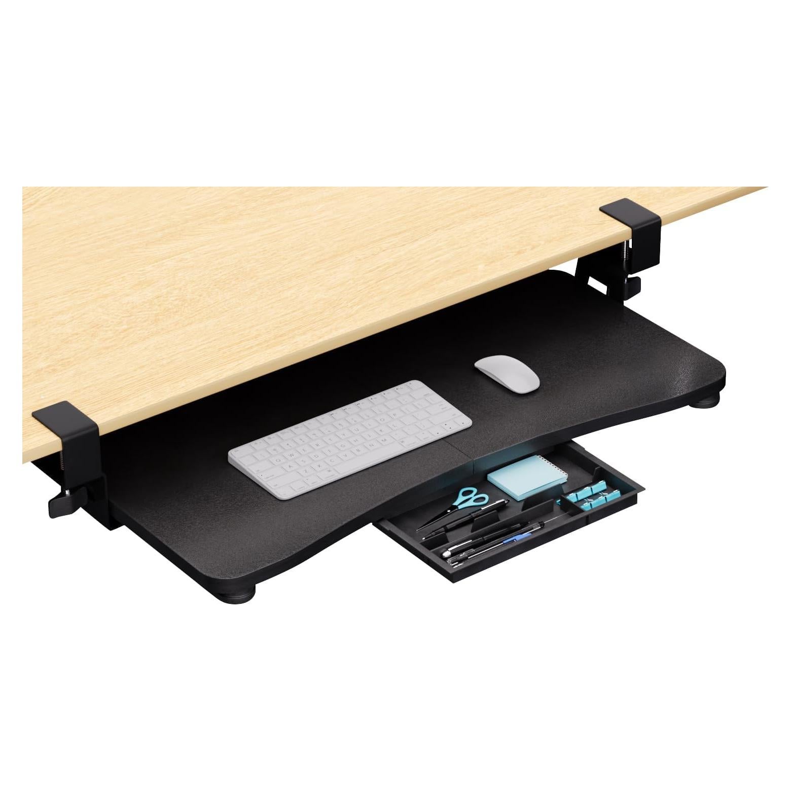 Bandeja de Teclado CALASK JPT02 Negra, 65x30 cm, Ergonómica