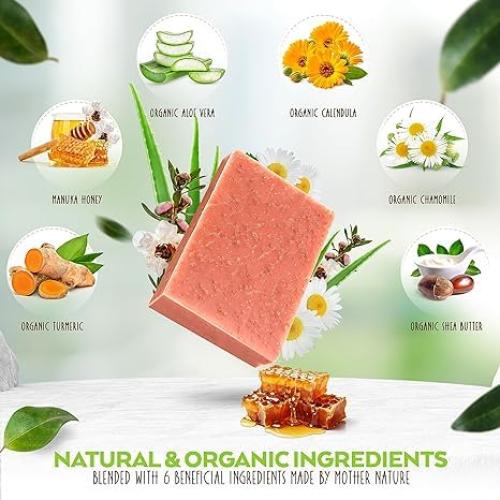 Jabón Natural de Cúrcuma y Miel de Manuka Aspen Kay - 3 Unidades