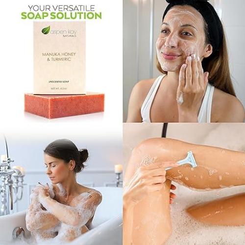 Jabón Natural de Cúrcuma y Miel de Manuka Aspen Kay - 3 Unidades