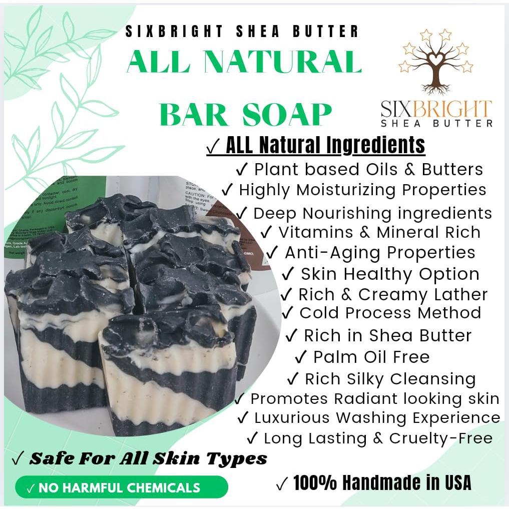 Jabón Artesanal Sixbright 113g - Carbón Activado y Lavanda