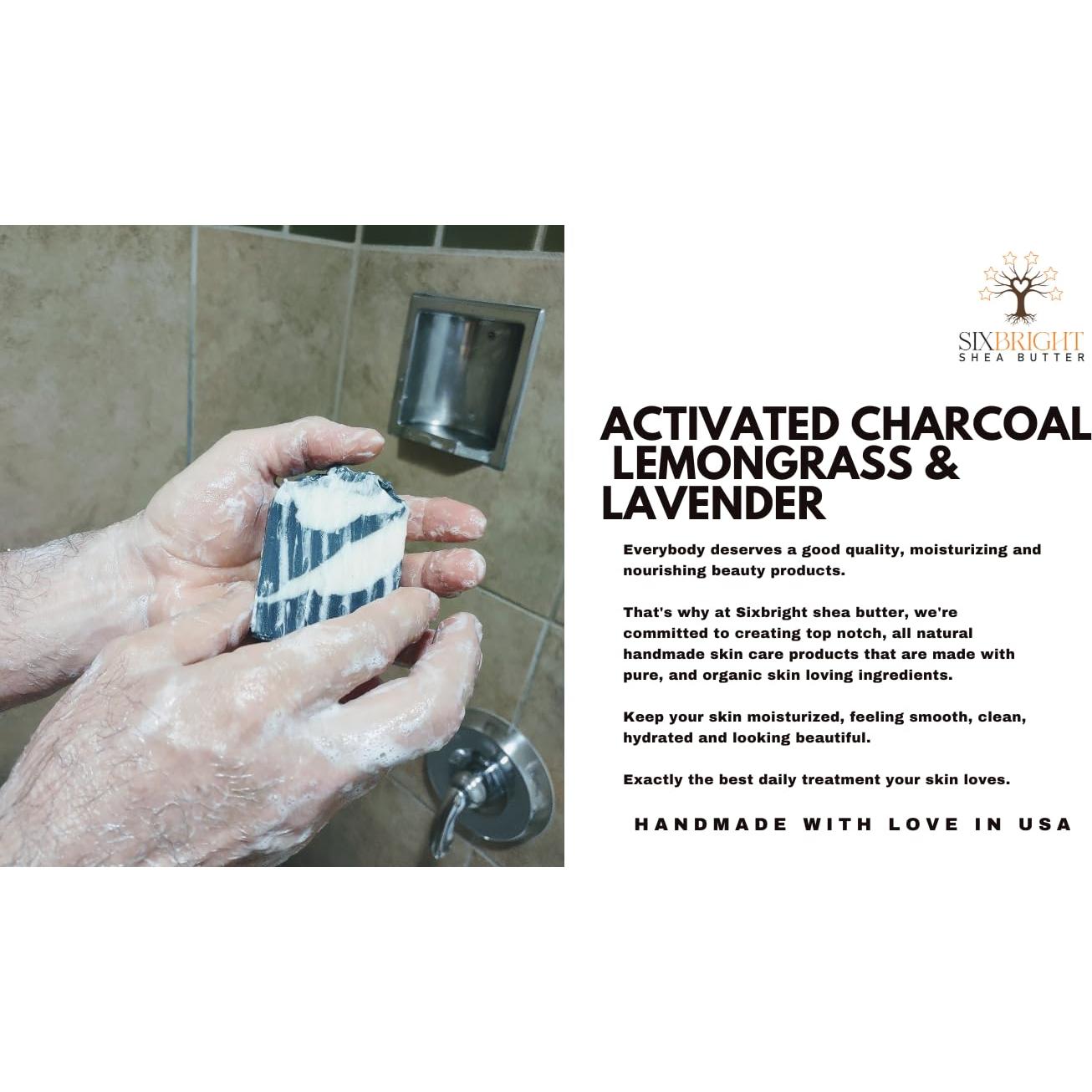 Jabón Artesanal Sixbright 113g - Carbón Activado y Lavanda