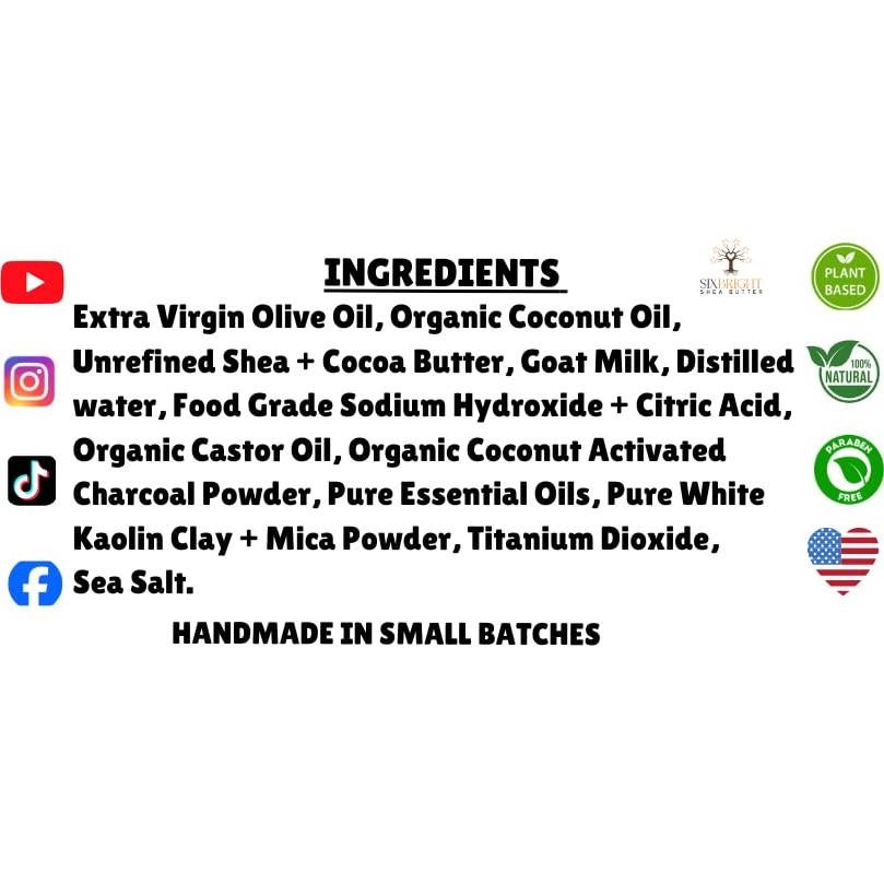 Jabón Artesanal Sixbright 113g - Carbón Activado y Lavanda