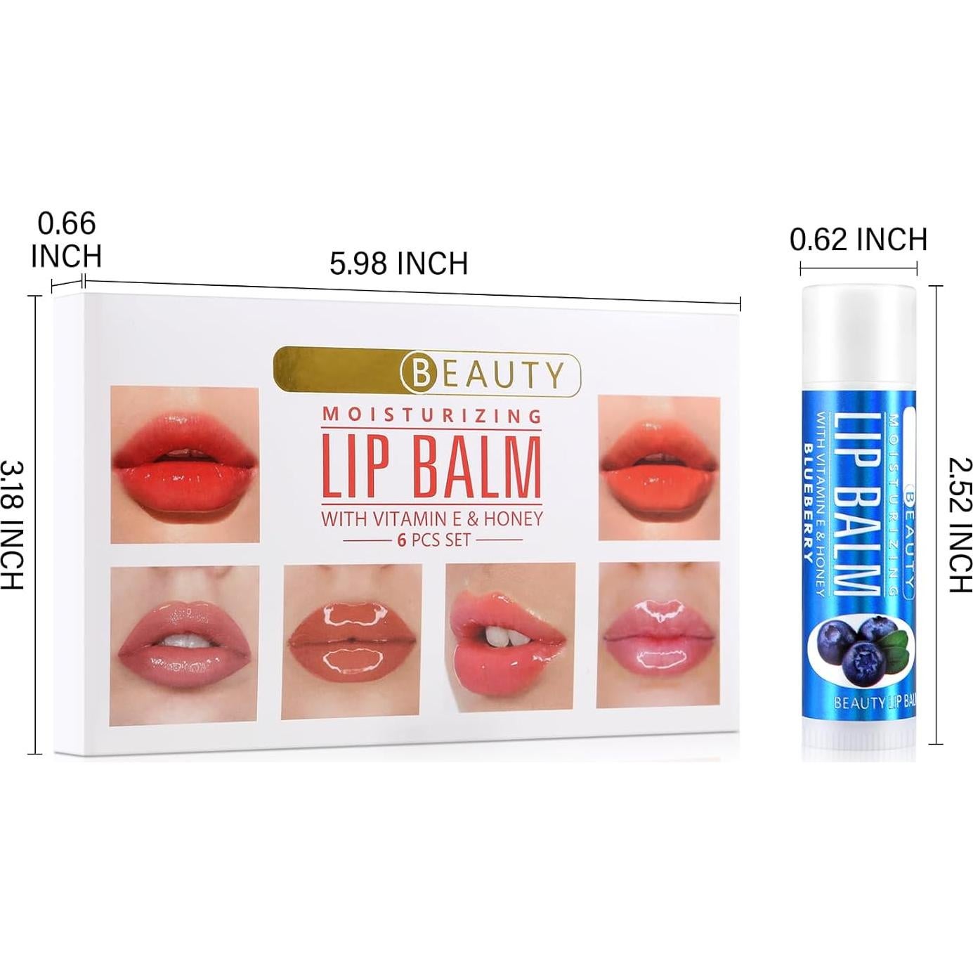 Bálsamo Labial Boobeen Hidratante - Paquete de 6 Fragancias