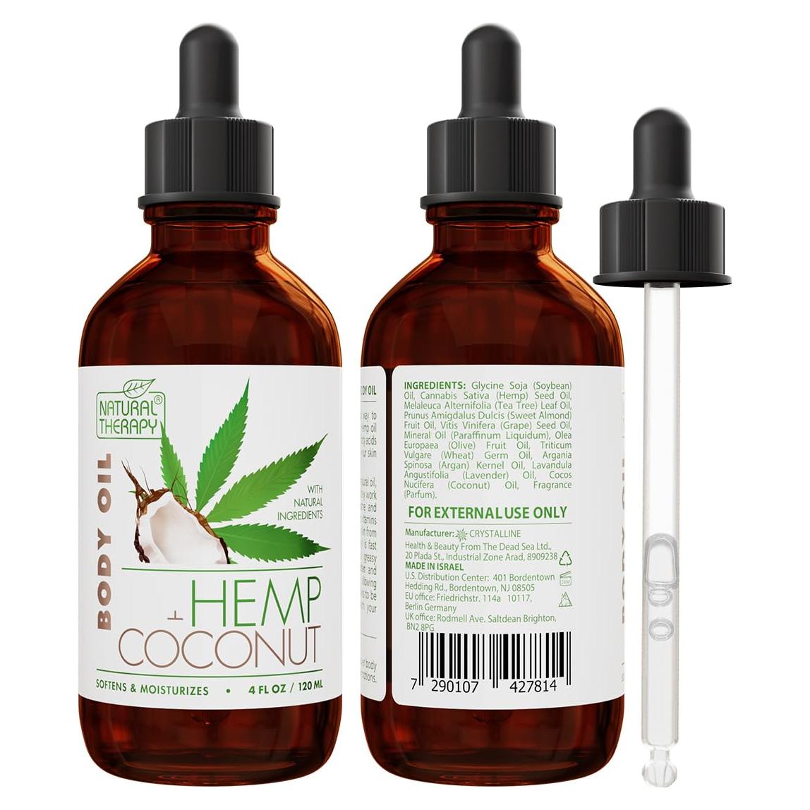 Aceite Corporal Hidratante Crystalline 118 ml - Cáñamo y Coco