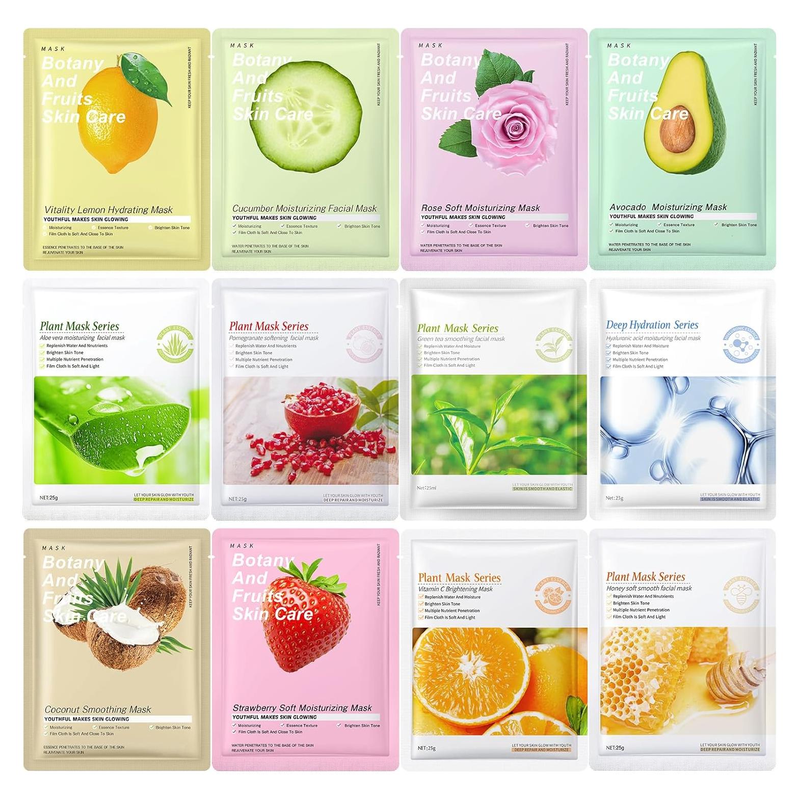 Conjunto de 12 Máscaras Faciales Hidratantes YTRAJU