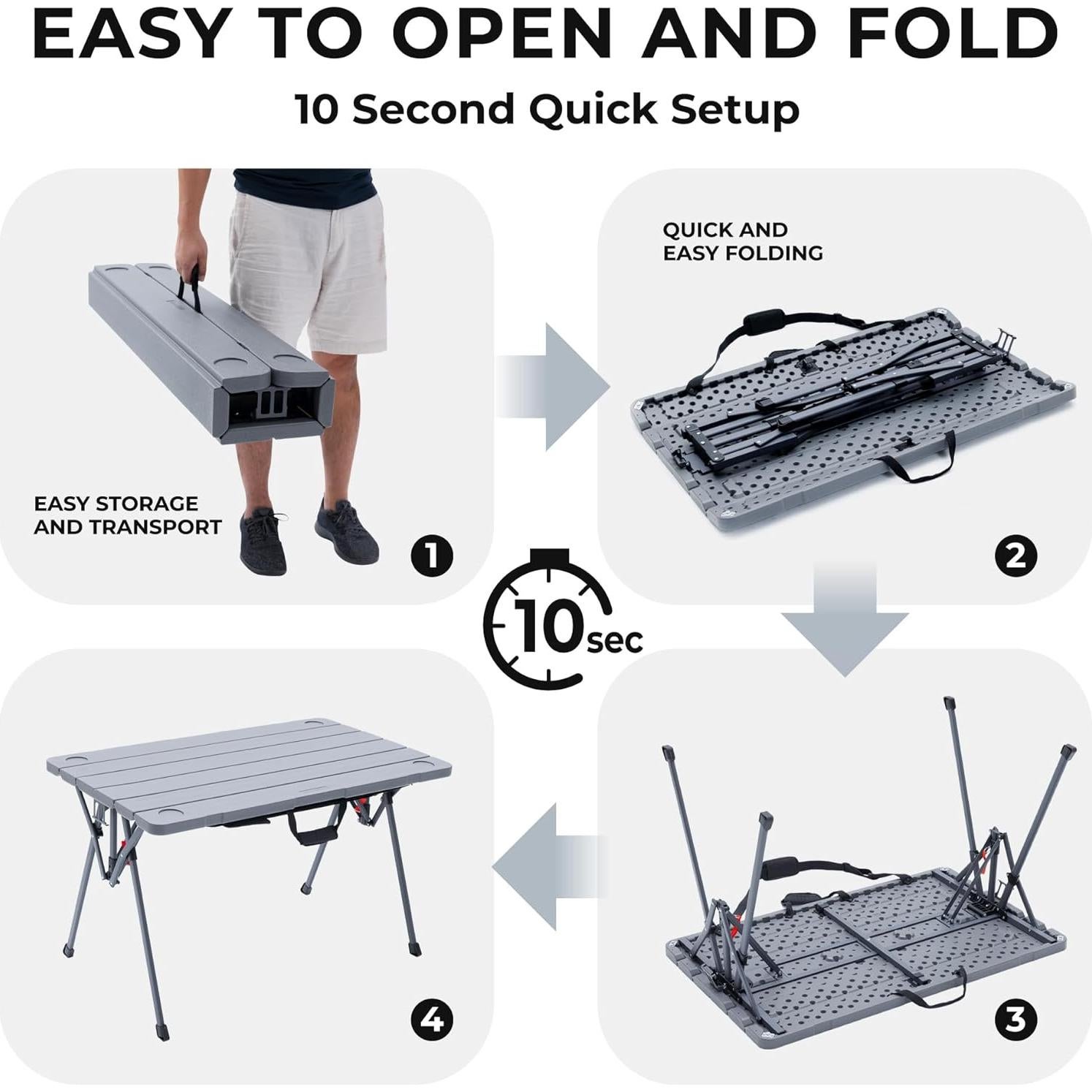 Mesa Plegable Camphor 114.9 cm para Camping y Picnic