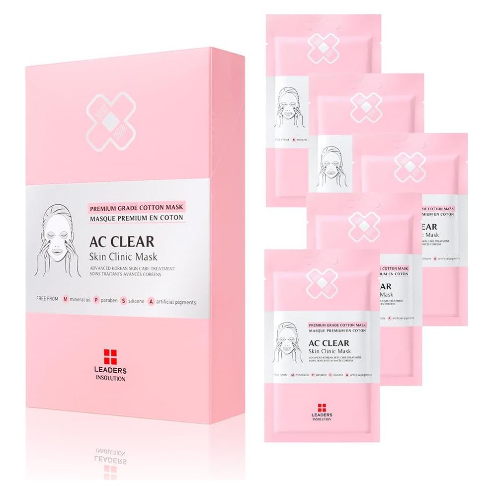 Máscara Facial Leaders Insolution AC Clara - 5 Hojas para Acné