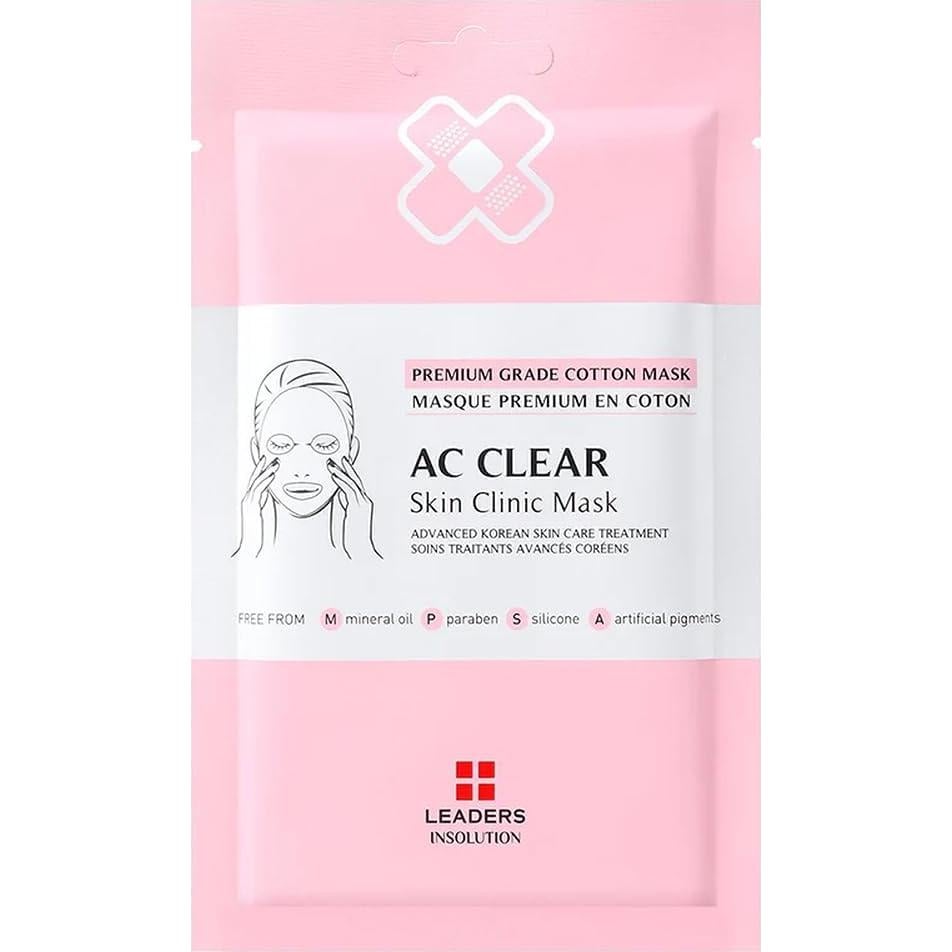 Máscara Facial Leaders Insolution AC Clara - 5 Hojas para Acné