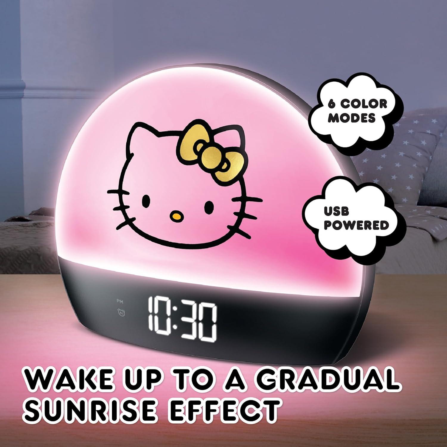 Reloj Despertador Hello Kitty Amanecer LED USB Multicolor