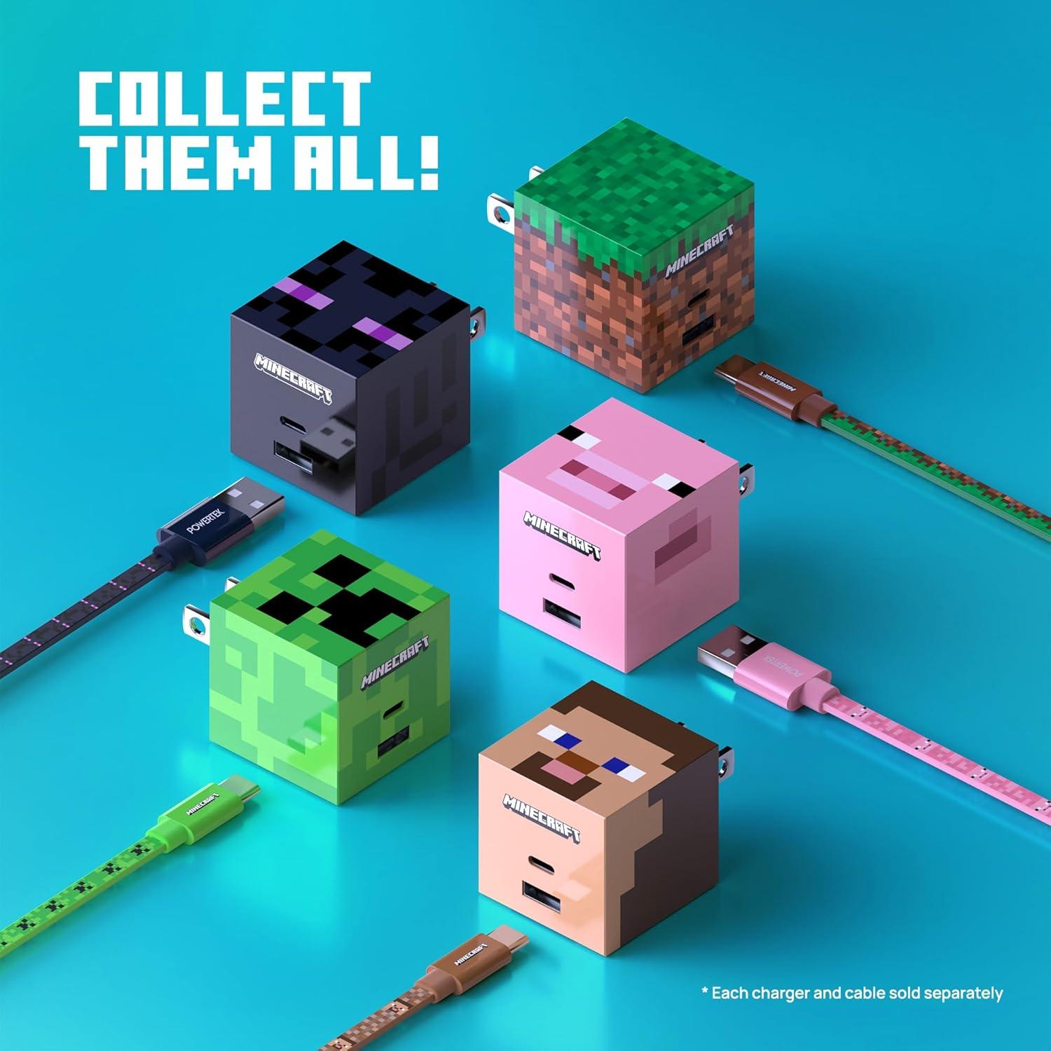 Cargador USB-C Liquipel Powertek Minecraft Creeper 1.83m