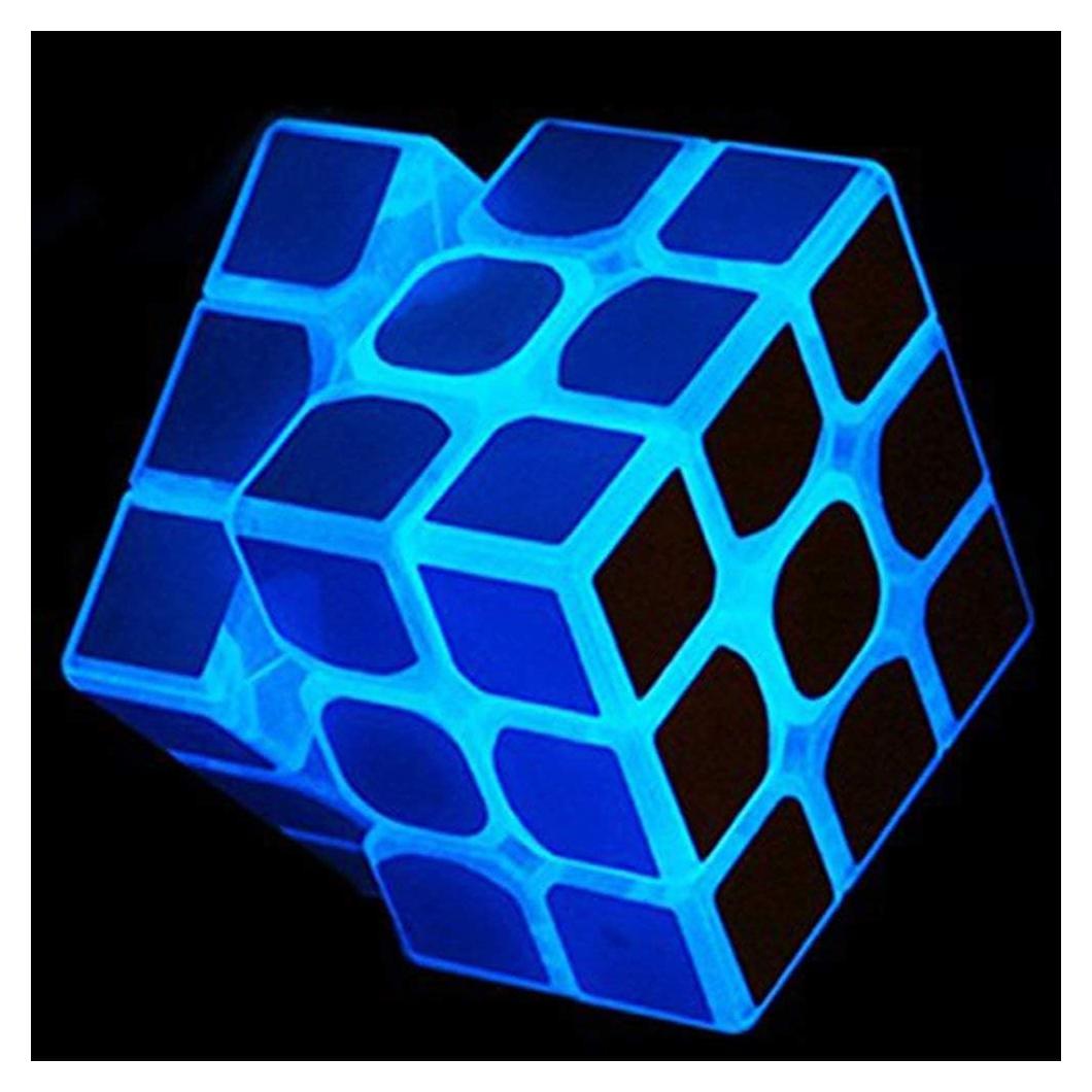 Cubo Mágico 3x3 YUNTENG Azul Fluorescente Brilla en la Oscuridad