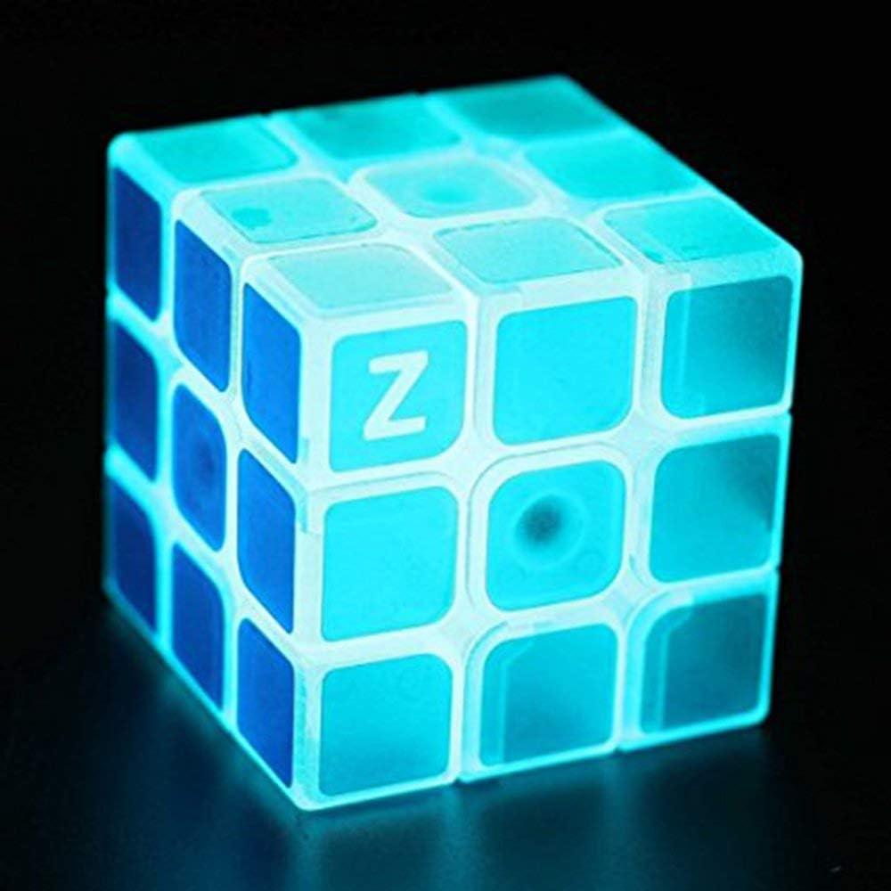 Cubo Mágico 3x3 YUNTENG Azul Fluorescente Brilla en la Oscuridad