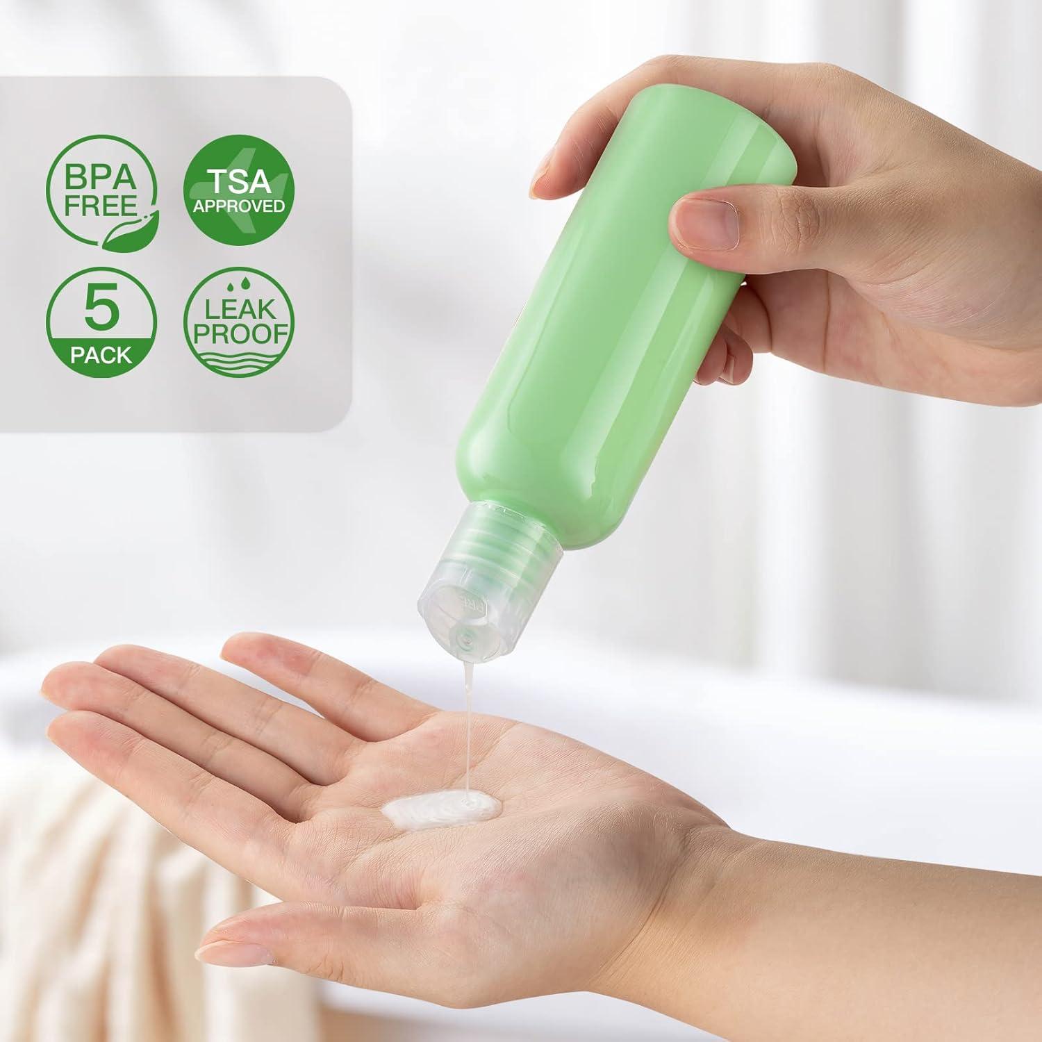 Set de 5 Botellas de Viaje 100ml Owlyee Aprobadas por TSA