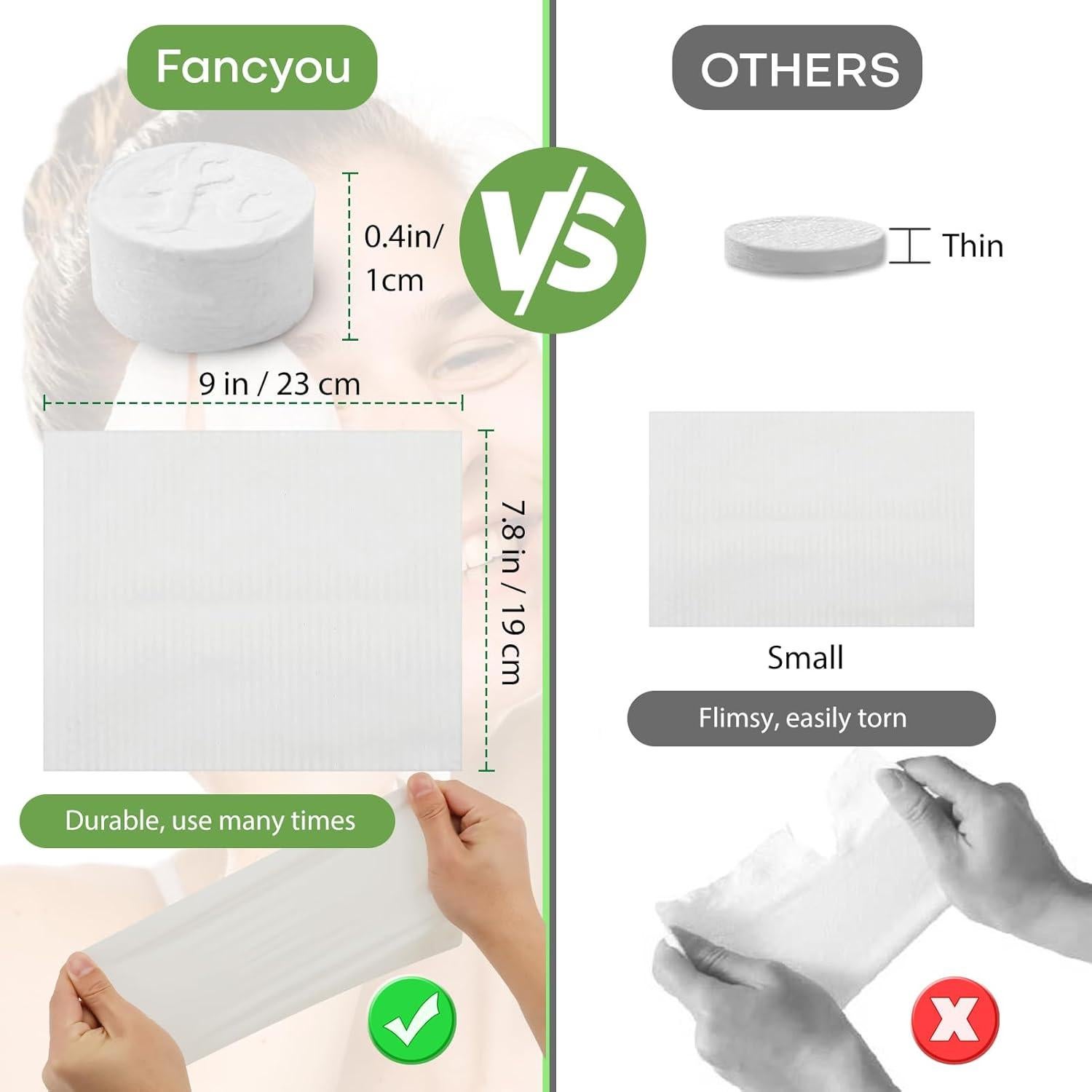 Toallas Comprimidas Desechables Fancyou 100 Pcs 23x19 cm